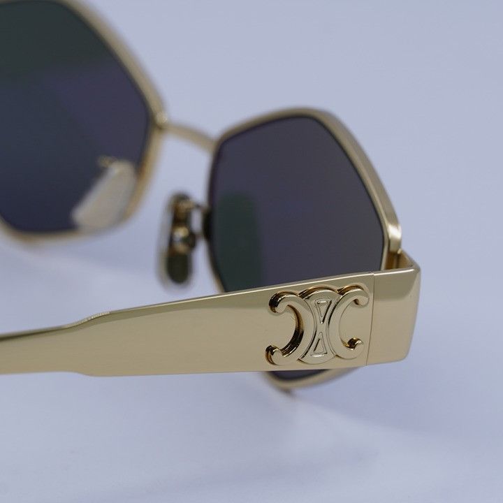 Celine Celine CL40254U 30N Sunglasses Gold Geometric Frame Size ONE SIZE - 10 Thumbnail