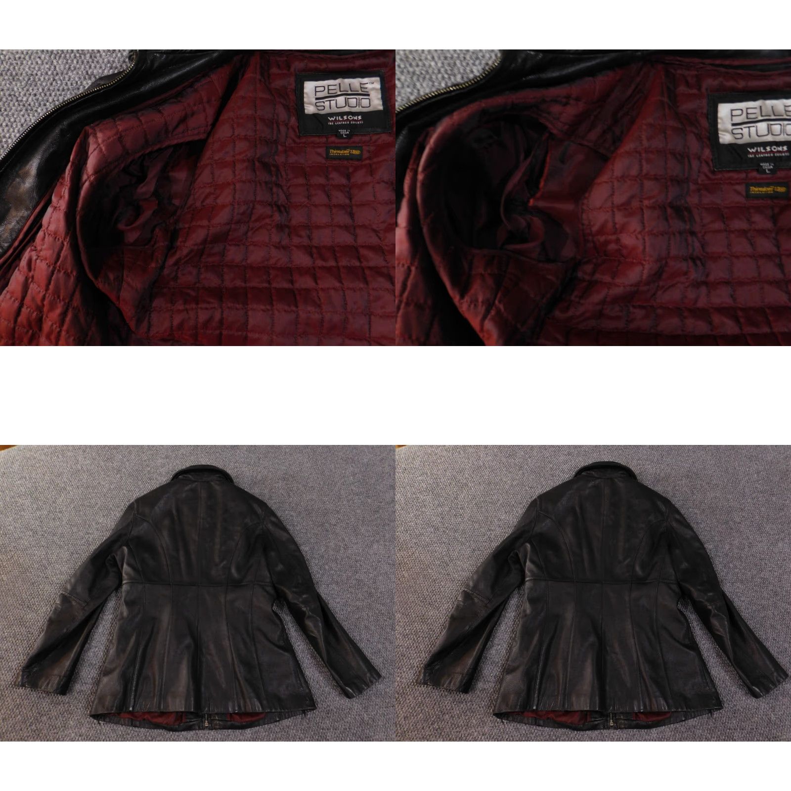 Vintage Wilsons Leather Jacket Trench Coat Casual Women Large Black Insulated Zip Long Sleeve Size L / US 10 / IT 46 - 9 Thumbnail