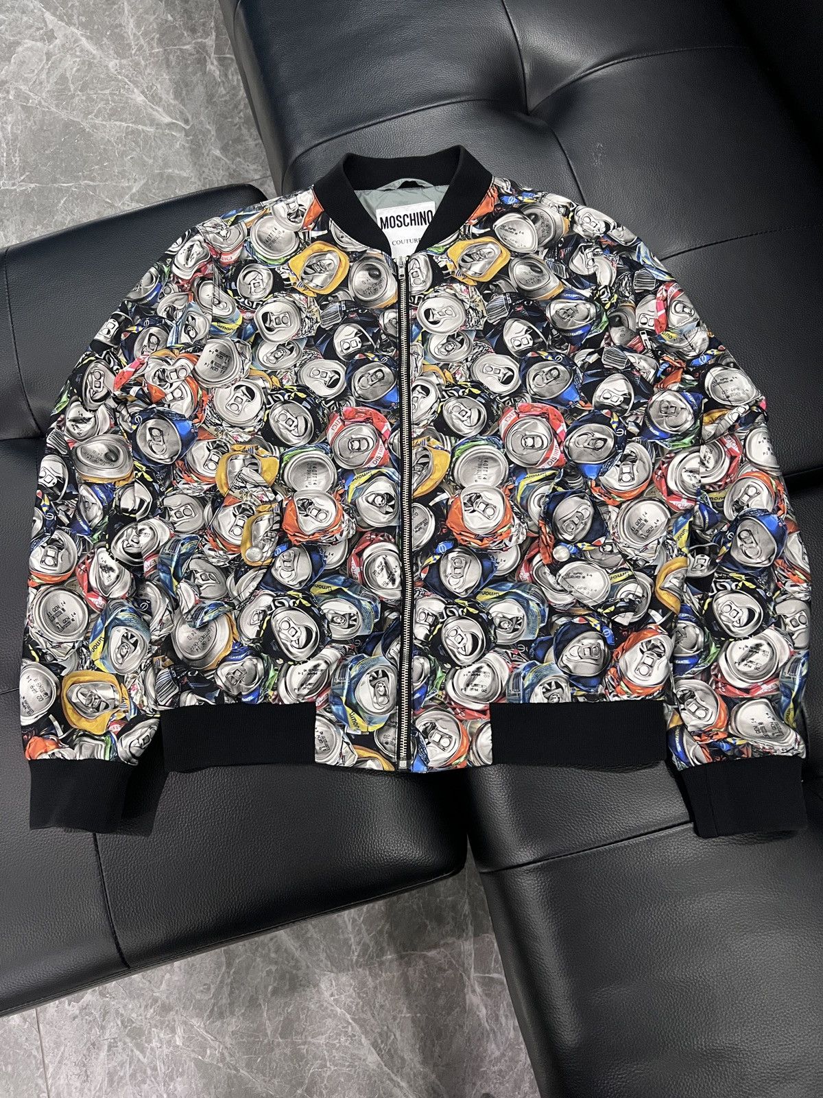 Moschino Moschino by Jeremy Scott All-Over Soda Can Bomber Jacket Size US M / EU 48-50 / 2 - 1 Thumbnail