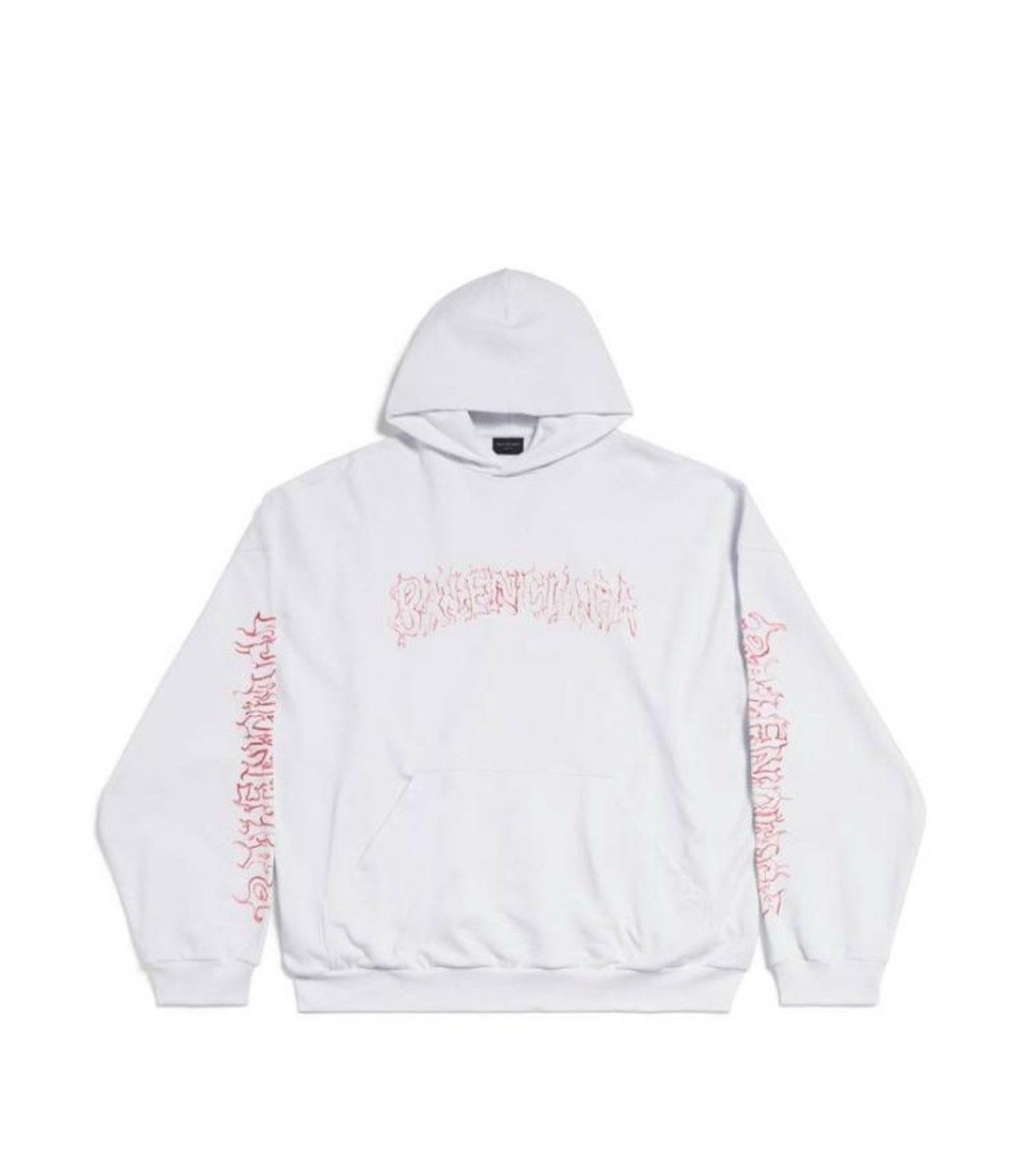 Balenciaga Balenciaga DIY Metal Gothic Hoodie in White Size US XXL / EU 58 / 5 - 1 Preview