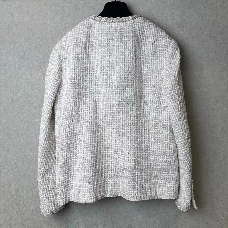 Chanel Chanel White Cotton Long Sleeve Cardigan . Size XL / US 12-14 / IT 48-50 - 2 Thumbnail