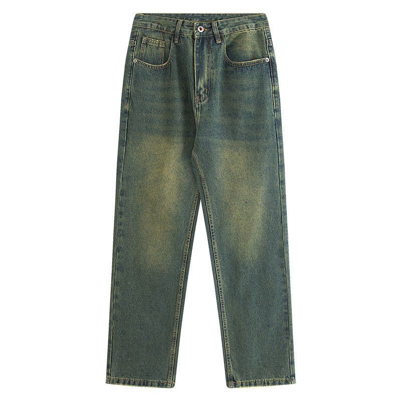 Japanese Brand × Jean Classic retro casual versatile olive green loose jeans Size US 32 / EU 48 - 5 Thumbnail
