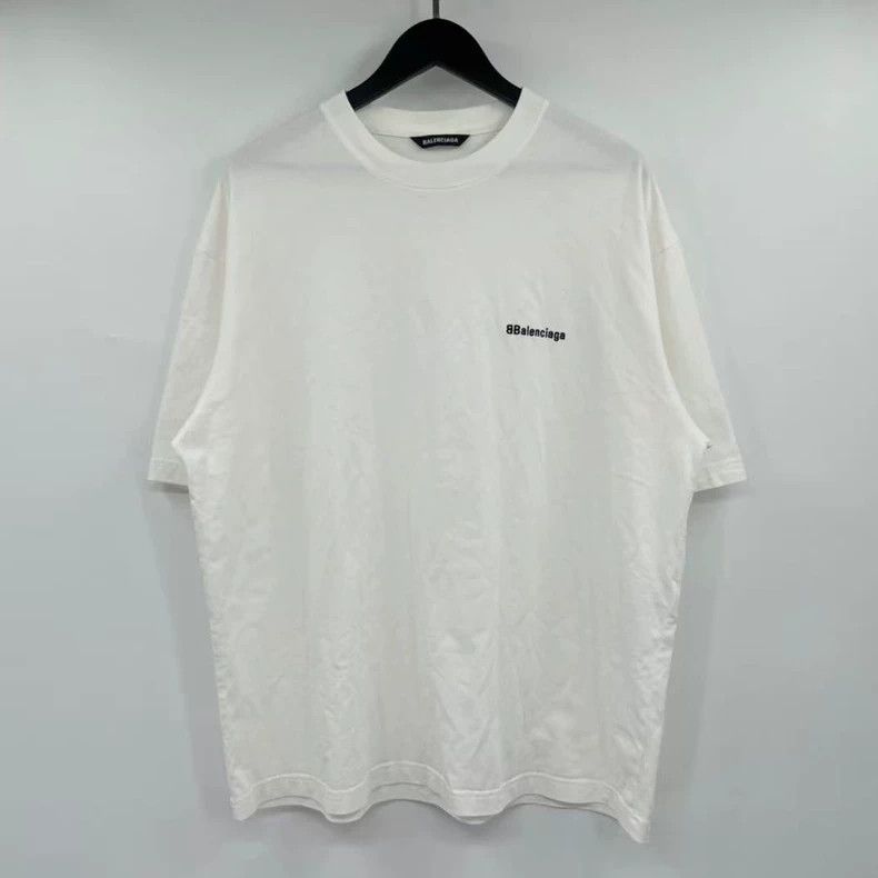 Balenciaga Front Embroidered Double B Letter Short Sleeve