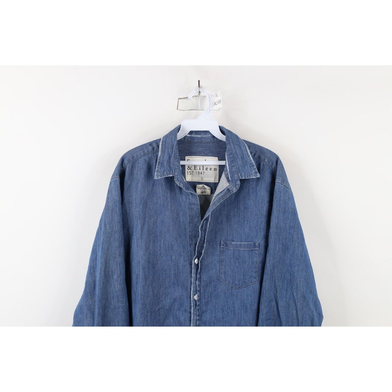Frank & Eileen Frank & Eileen Cotton Mary Classic Denim Jean Shirt Dress Size L / US 10 / IT 46 - 2 Thumbnail