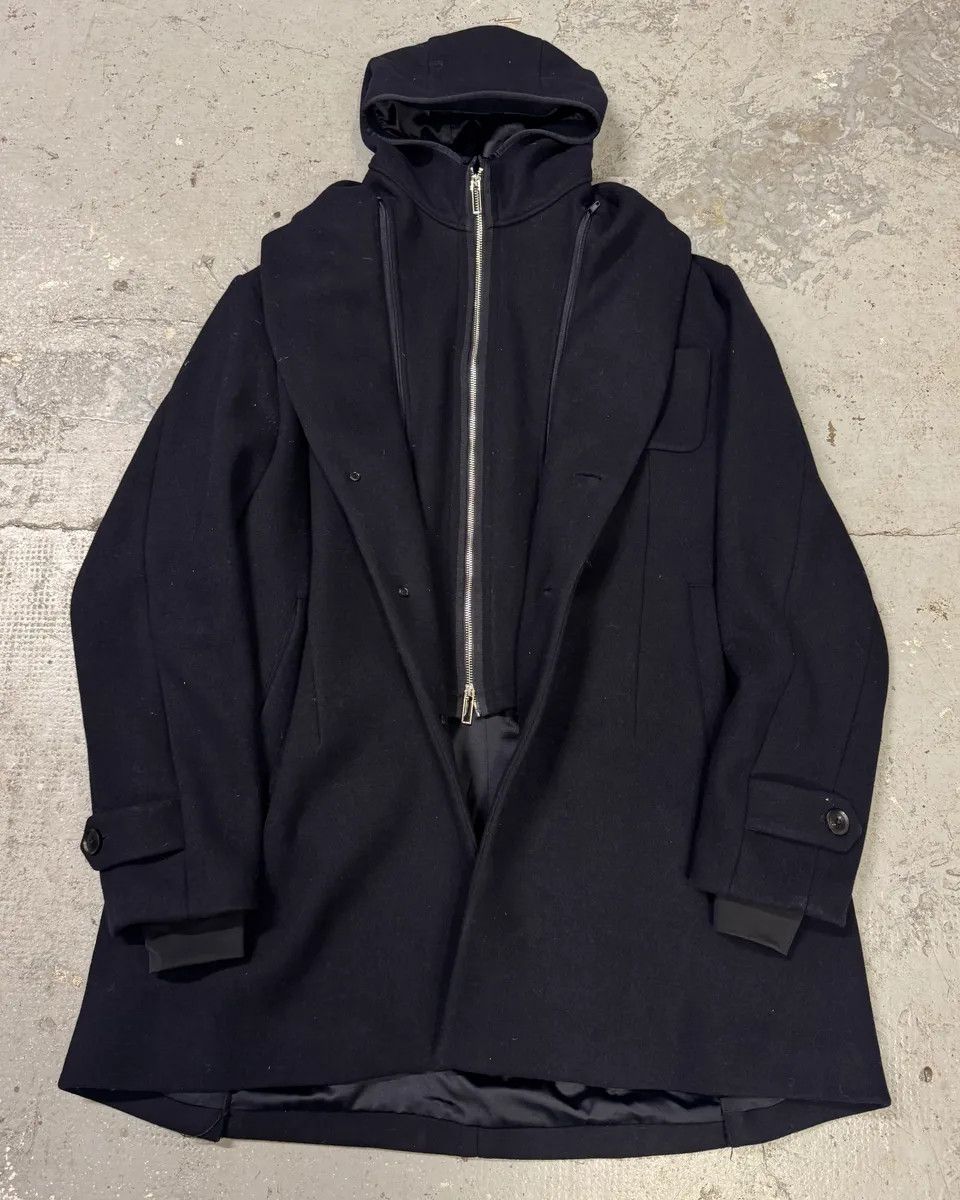 Emporio Armani AW2017 Emporio Armani Double Layer Black Wool Jacket Size US L / EU 52-54 / 3 - 1 Thumbnail
