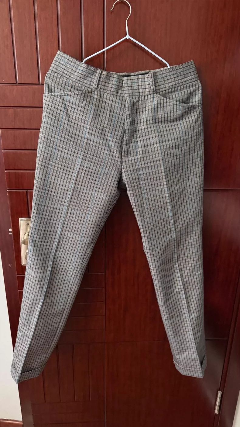 Alexander McQueen Alexander McQUEEN Casual pants, blue - green plaid pattern, Size US 28 / EU 44 - 1 Thumbnail
