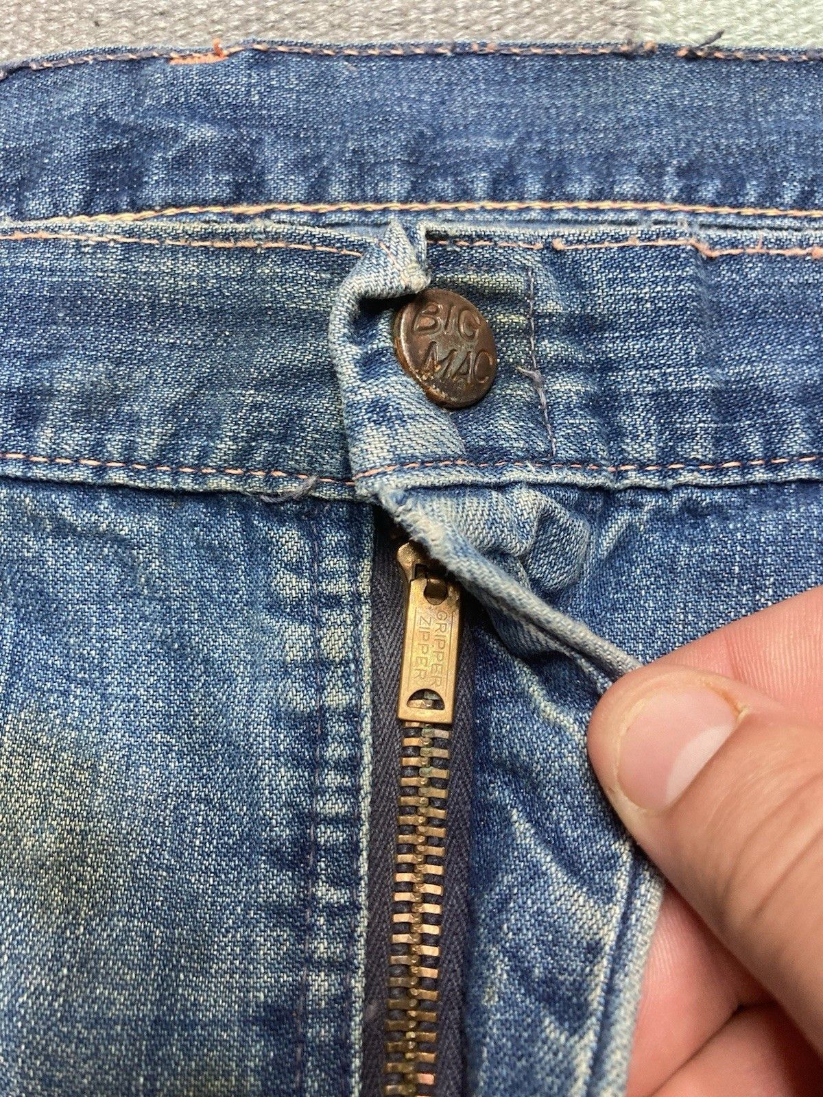 Vintage 1950s denim carpenter jeans Big Mac dark faded workwea 40x28 Size US 40 / EU 56 - 6 Thumbnail