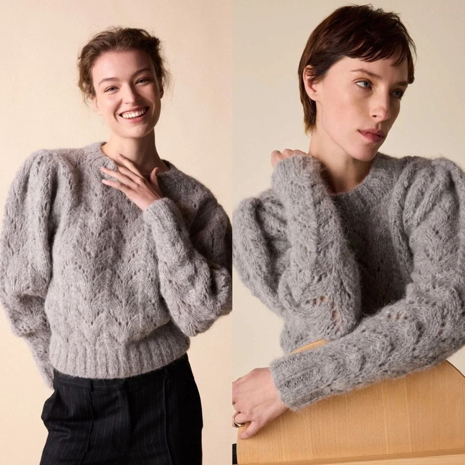 Designer New St.Roche Ivy Sweater Superfine Alpaca Pullover Grey L Size L / US 10 / IT 46 - 3 Thumbnail