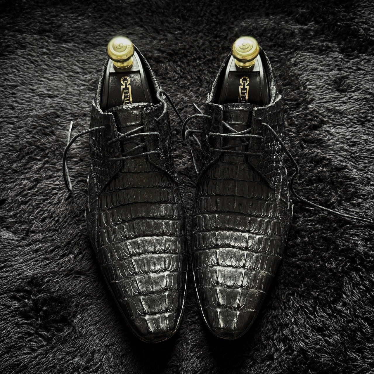 5K$ BALMAIN ALLIGATOR LEATHER SHOES