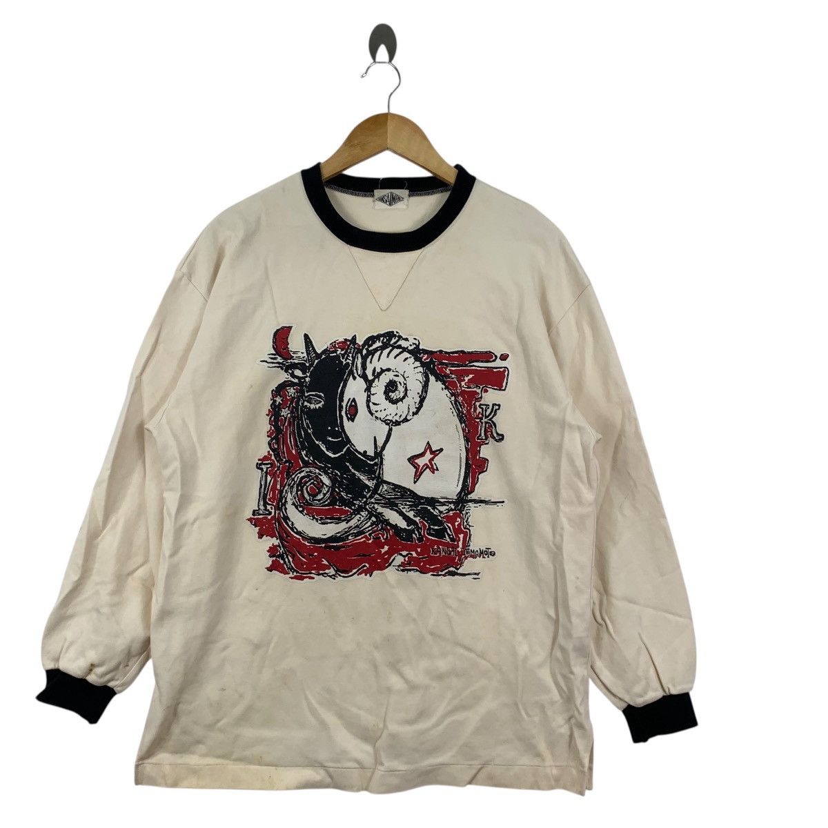 Kansai Yamamoto Vintage 80’ KANSAI YAMAMOTO IMPACT Devil Sheep Sweatshirt Size M / US 6-8 / IT 42-44 - 5 Thumbnail