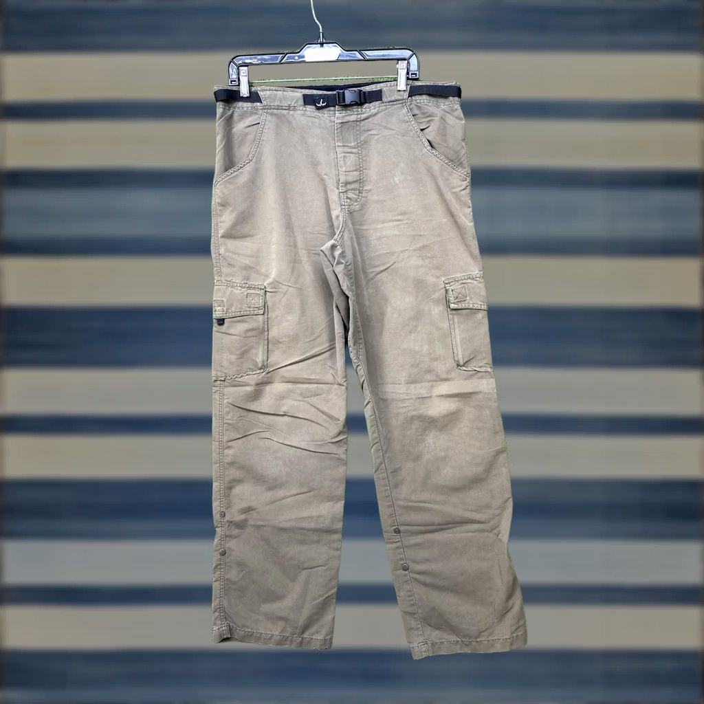 Prana prAna Pants Mens Regular 33x32 Brown Cargo Pockets Zipper Logo Outdoor Hiking Trails Gear Size US 33 - 1 Thumbnail