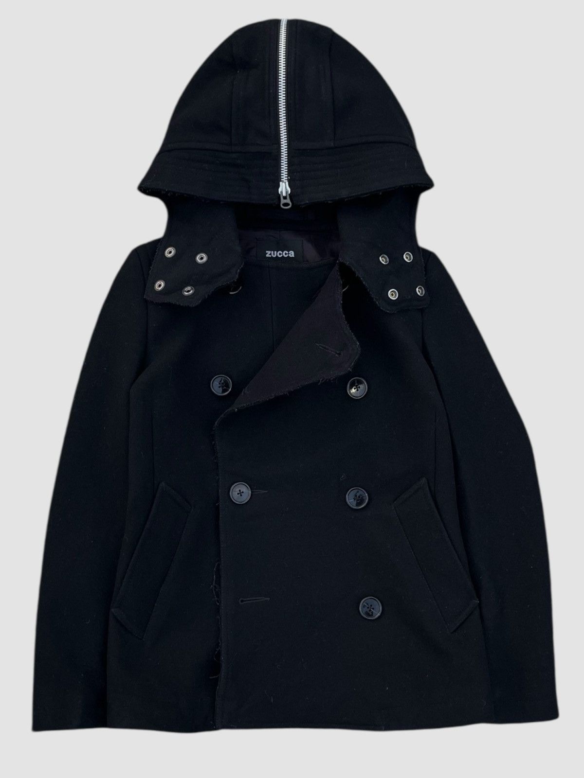 Zucca Zucca Double Breasted Wool Blend Hooded Jacket Size S / US 4 / IT 40 - 10 Thumbnail