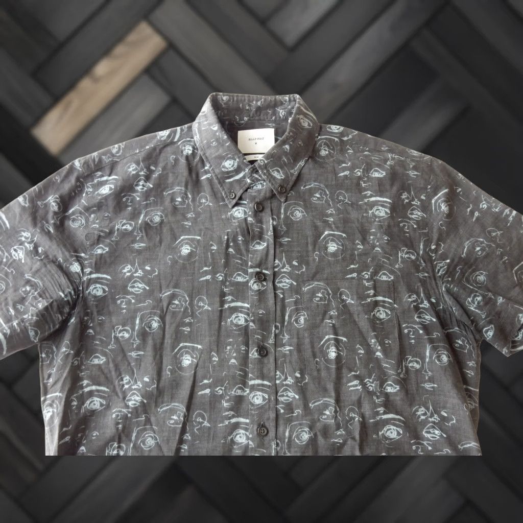 Billy Reid VINTAGE Billy Reid Button-Up Shirt Men Slim Short Sleeve Cotton Italy Made Size M Blue Geometric Front-Blue Shirt Mens M Size US M / EU 48-50 / 2 - 1 Thumbnail