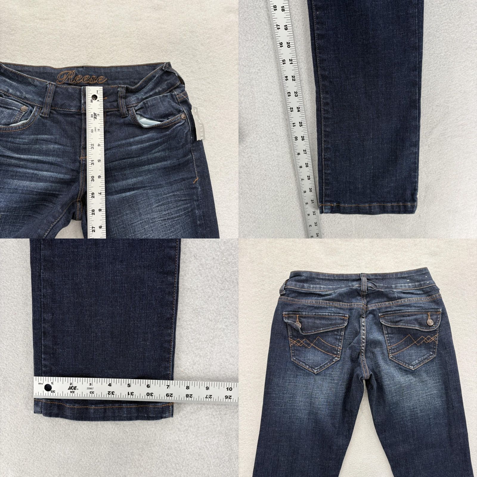 Denime dELiA*s Reese Straight Jeans Womens 0 Dark Wash Low Rise Stretch Denim NWT Casual 5-Pocket Jeans Size 25" / US 0 / IT 36 - 8 Thumbnail