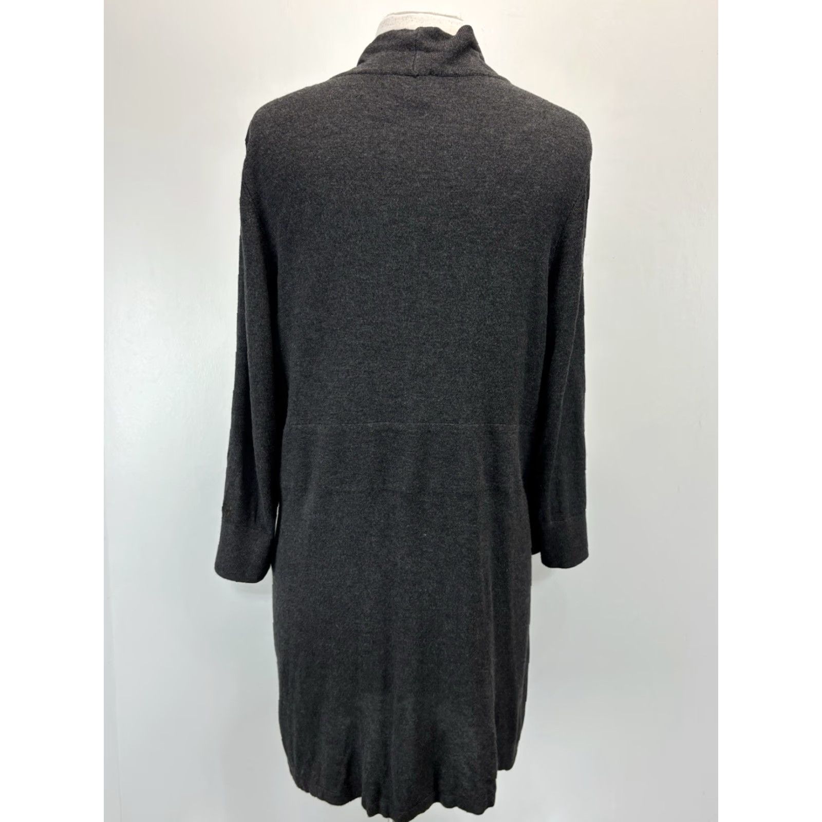 Vintage VINTAGE Chico's Women's Cardigan Sweater XL Gray Lightweight Open Front Duster Knit Fall 90s Size XL / US 12-14 / IT 48-50 - 3 Thumbnail