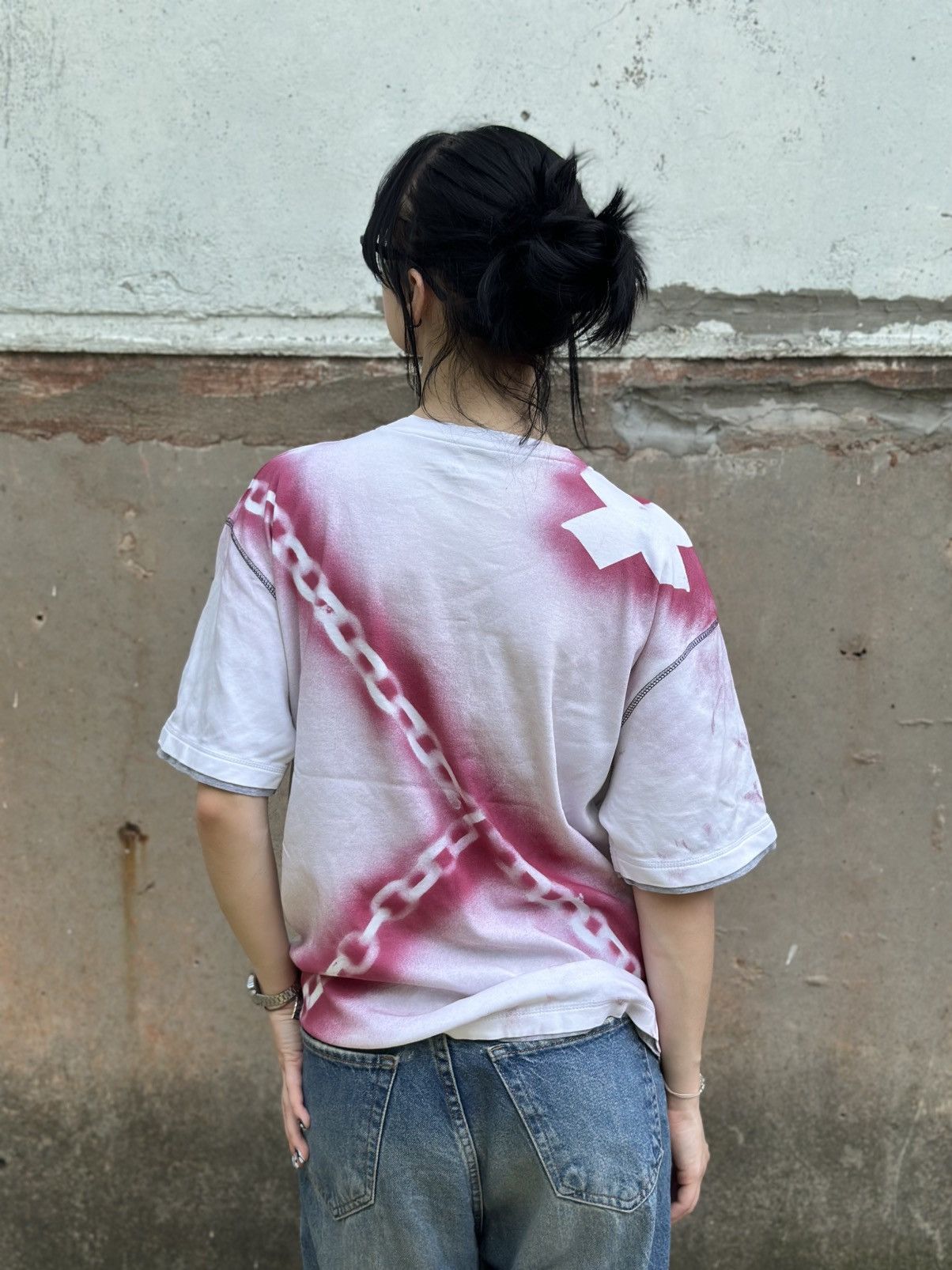 If Six Was Nine VTG Urban Spirit V Neck T-shirts Size L Custom Hand Made Y2K Size US L / EU 52-54 / 3 - 2 Thumbnail