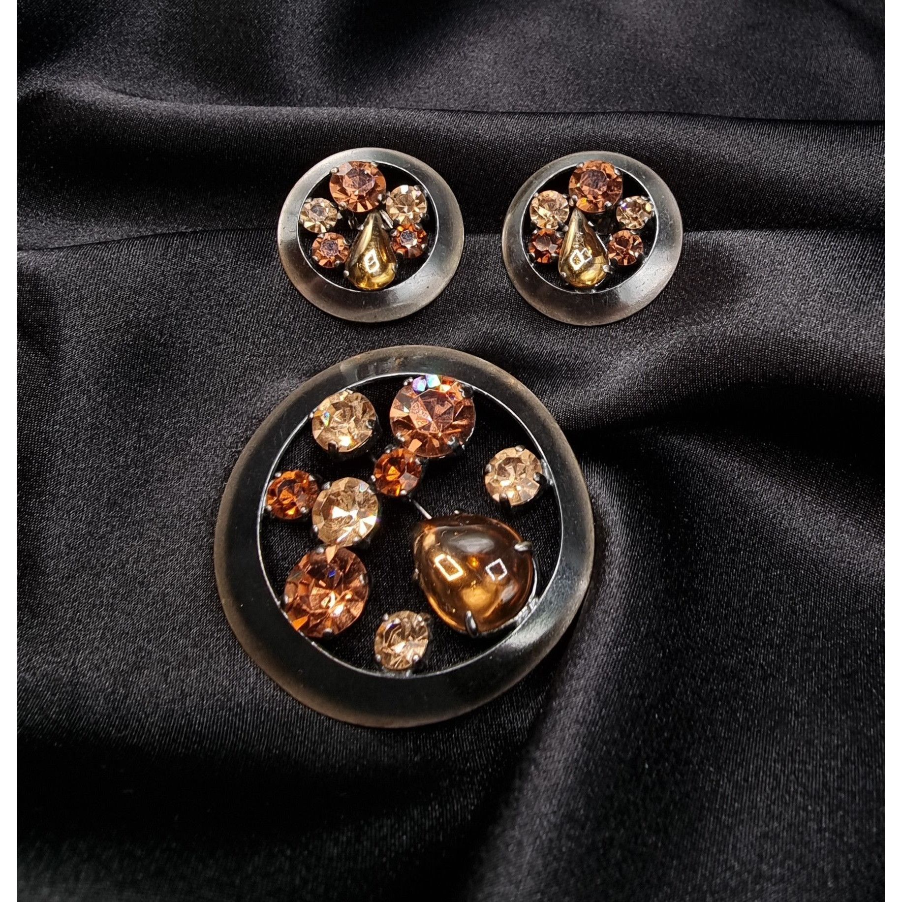 Vintage West Germany Signed Crystal Rhinestone Jewelry Set B