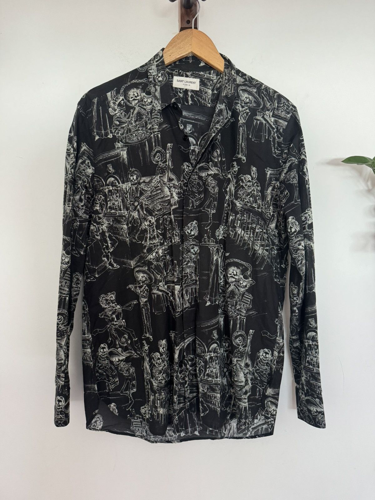 Saint Laurent Paris Day of Dead Skeleton Shirt Size US M / EU 48-50 / 2 - 1 Thumbnail