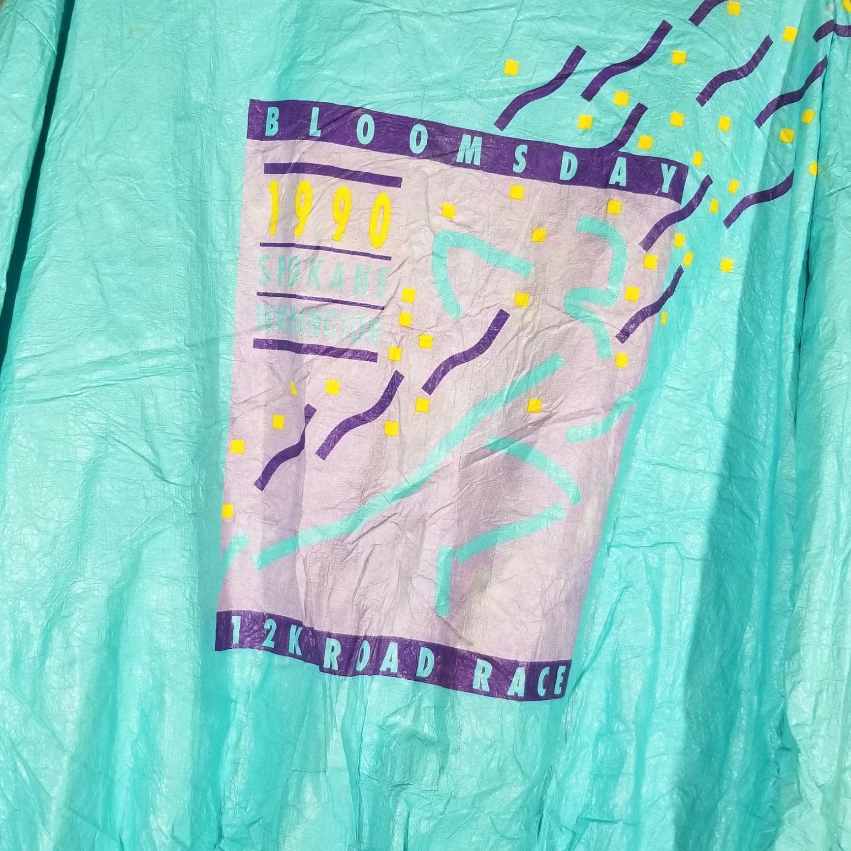 Vintage VINTAGE Graphic Jacket Windbreaker Shirt Mens XL Bloomsday 12K Road Race 1990 Running & Jogging Geometric Blue Jacket Size US XL / EU 56 / 4 - 4 Thumbnail
