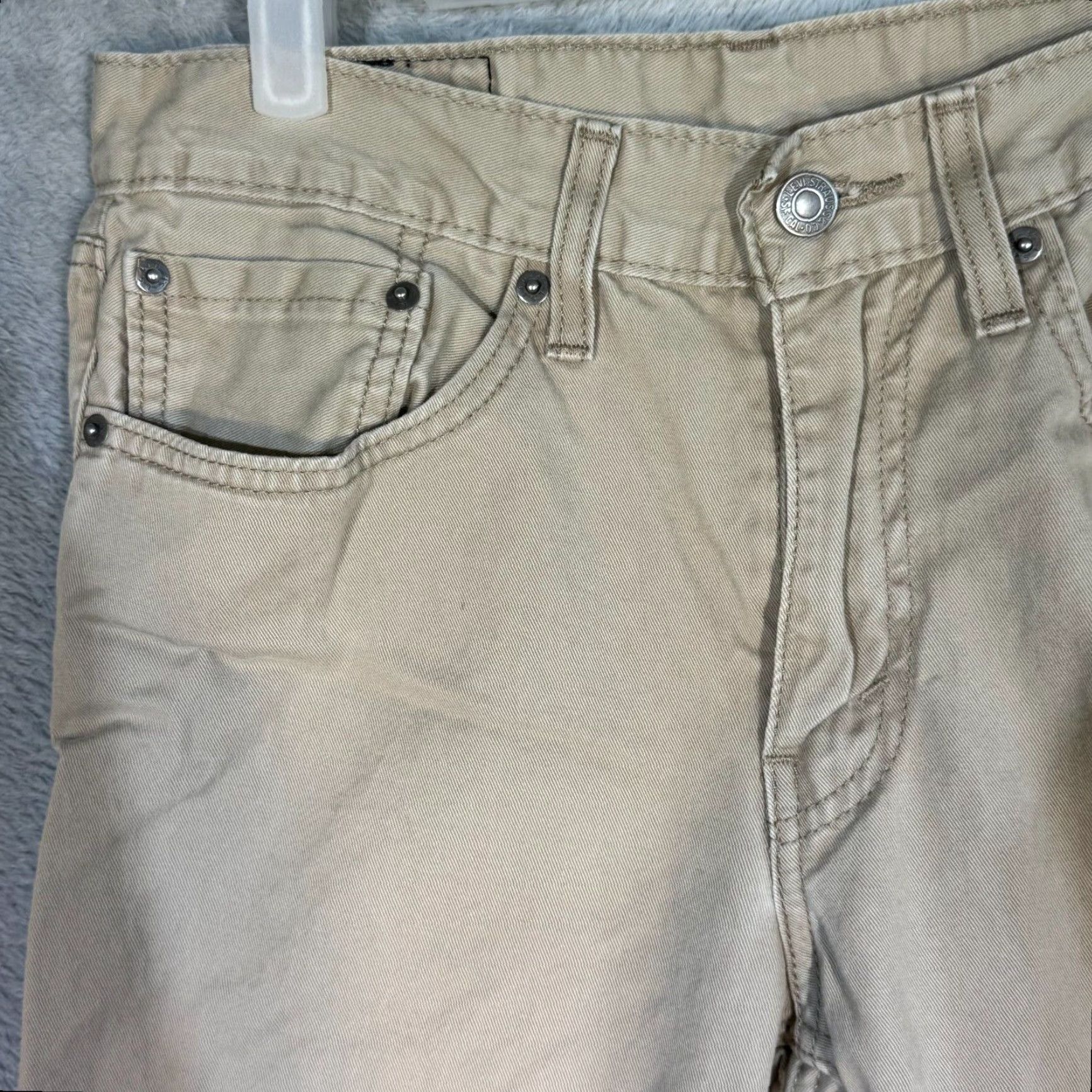 Levi's Levi’s 514 Jeans Beige Denim Mid-Rise Straight Men 31x32 5-Pocket Cotton Denim Jeans Size US 31 - 3 Thumbnail