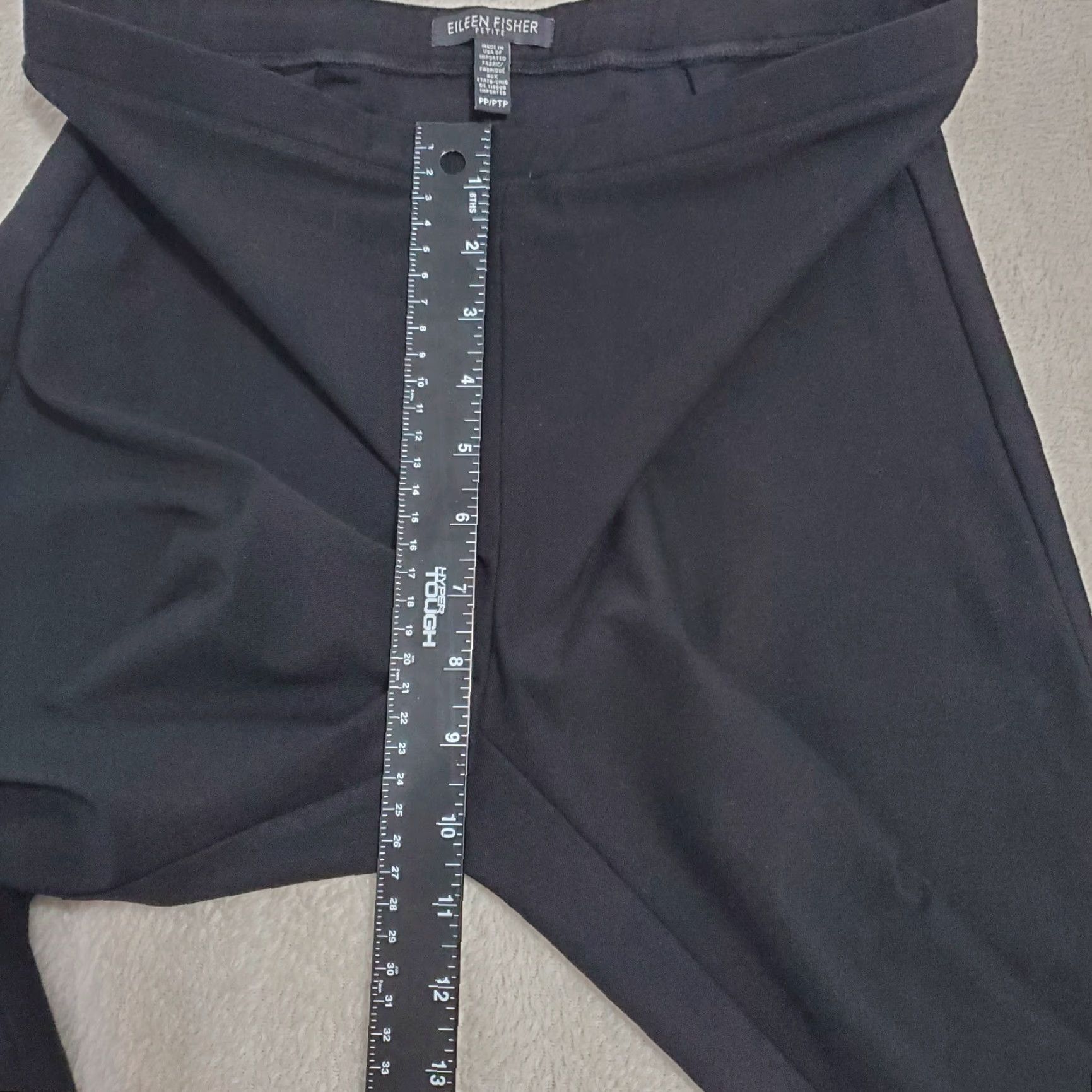 Eileen Fisher VINTAGE Eileen Fisher Pants Women Petite PP Black Cropped Pull On Straight Vs Nylon Spandex Viscose Blend Career Wear Women Size 24" / US 00 / IT 34 - 6 Thumbnail