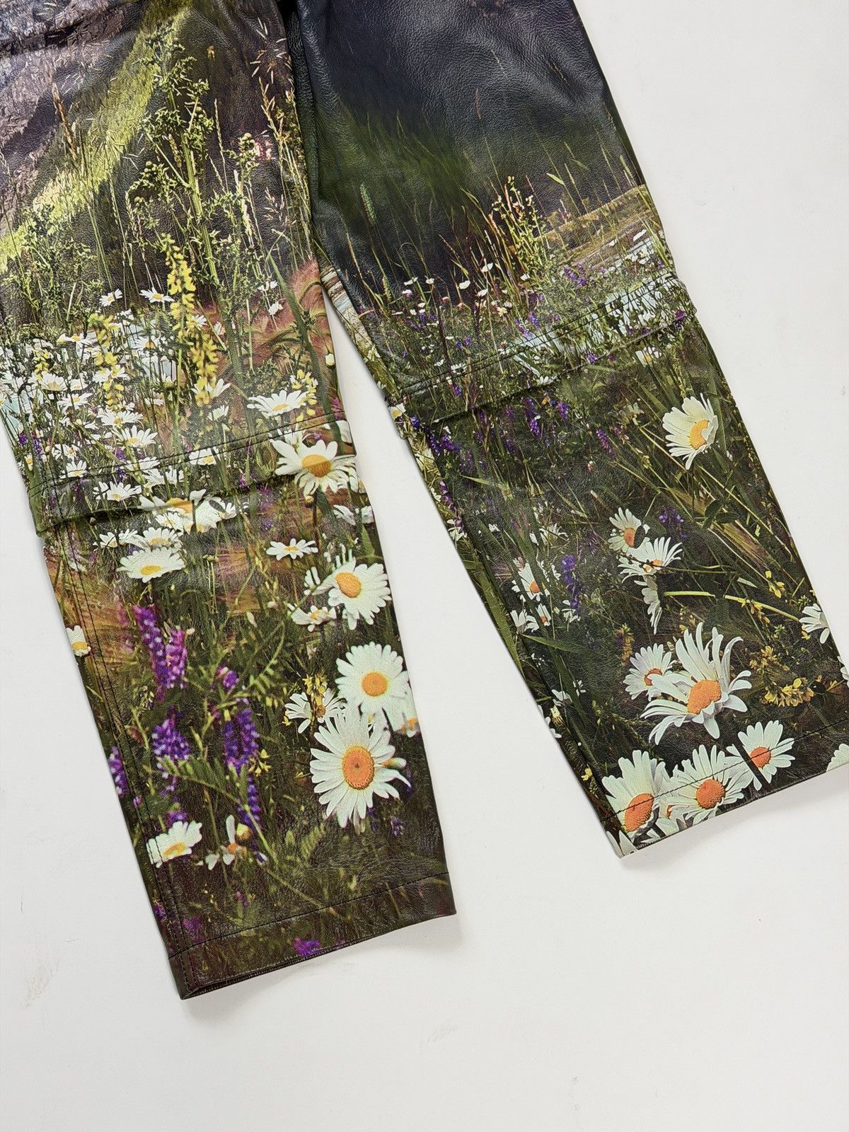 Balenciaga Balenciaga Spring 2018 3 Parts Leather Landscape Print Pants Size US 30 / EU 46 - 8 Thumbnail