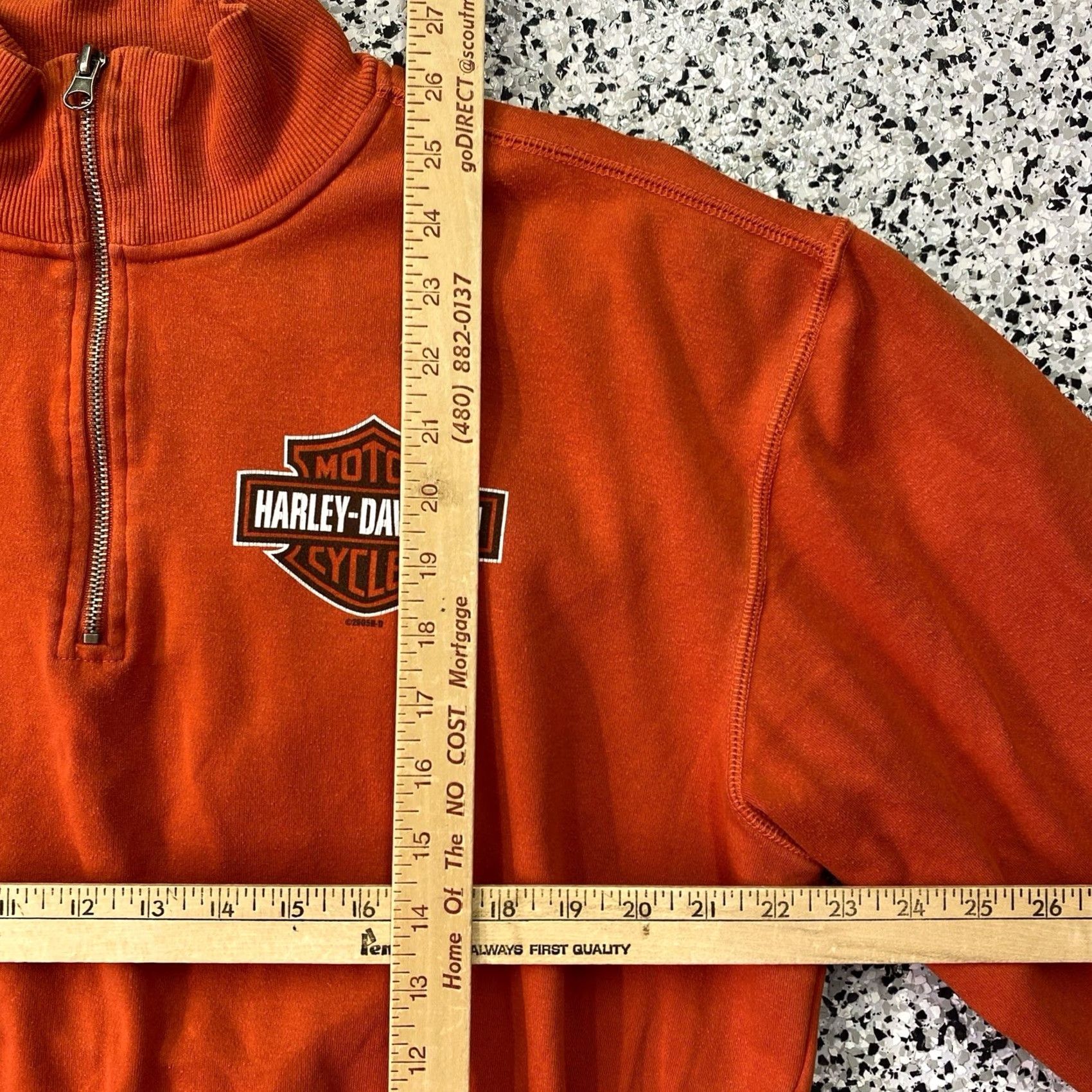 Harley Davidson VINTAGE Harley-Davidson 1/4-Zip Orange Sweatshirt Size L Regular Mens Pullover Knit Sweatshirt with Embroidered Logo Orange Size US L / EU 52-54 / 3 - 2 Thumbnail