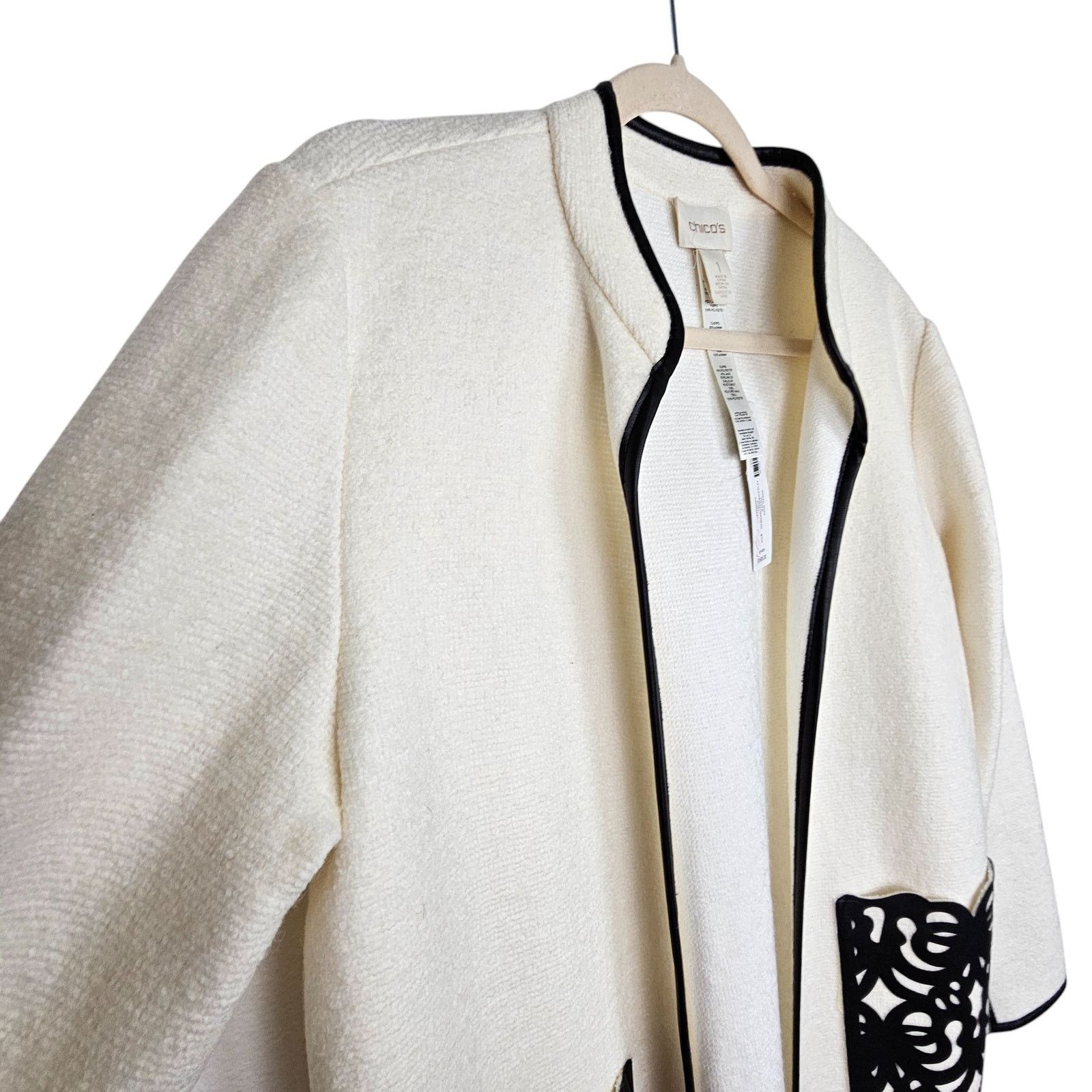 Chicos Chicos Womens Boiled Wool Jacket Sweater Cardigan Topper M Size M / US 6-8 / IT 42-44 - 5 Thumbnail