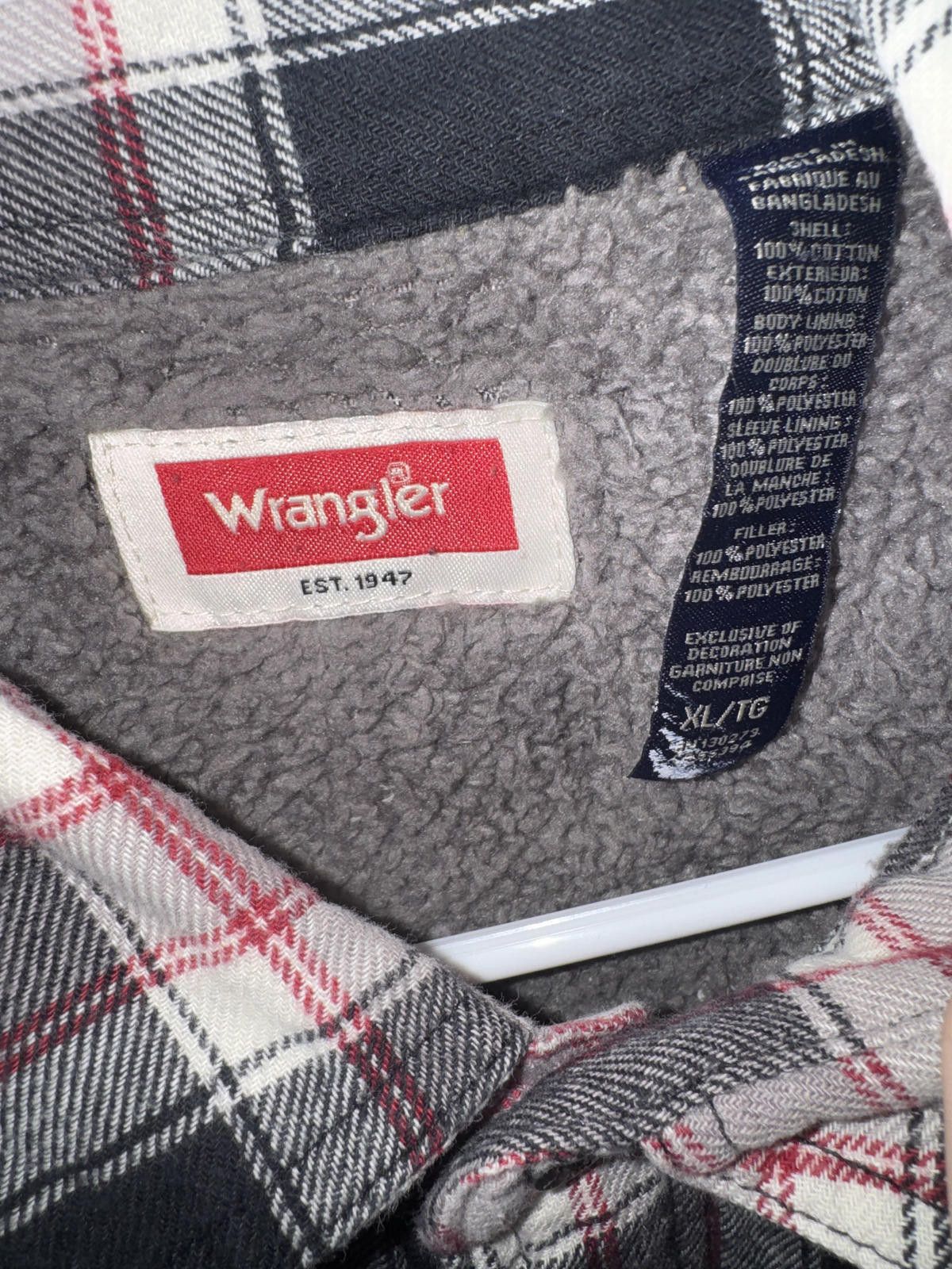 Wrangler Wrangler Men's Plaid Sherpa-Lined Flannel Jacket Size US XL / EU 56 / 4 - 3 Thumbnail