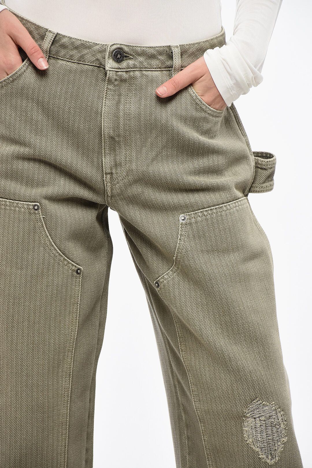 Golden Goose og1mm0426 5-Pocket Pant in Green Size 40" / US 18 - 3 Thumbnail