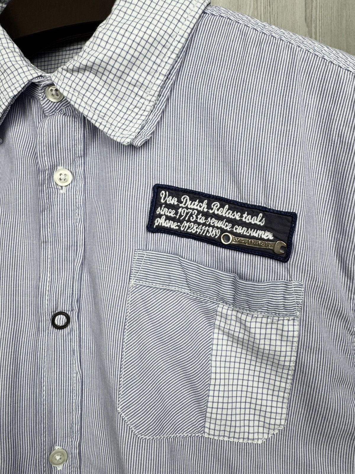 Von Dutch Von Dutch kustommade checkered double collar ss shirt Size US L / EU 52-54 / 3 - 6 Thumbnail