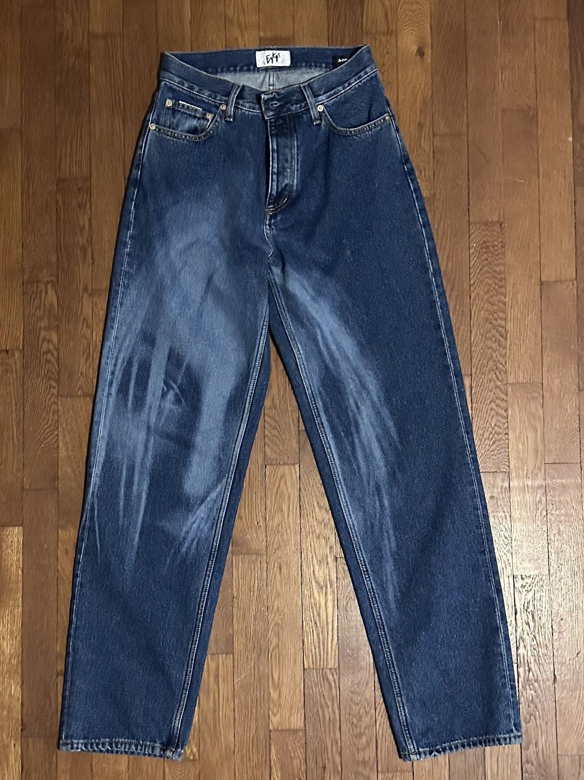 image of Eytys Benz Laser Print Jeans in Blue, Men's (Size 28)