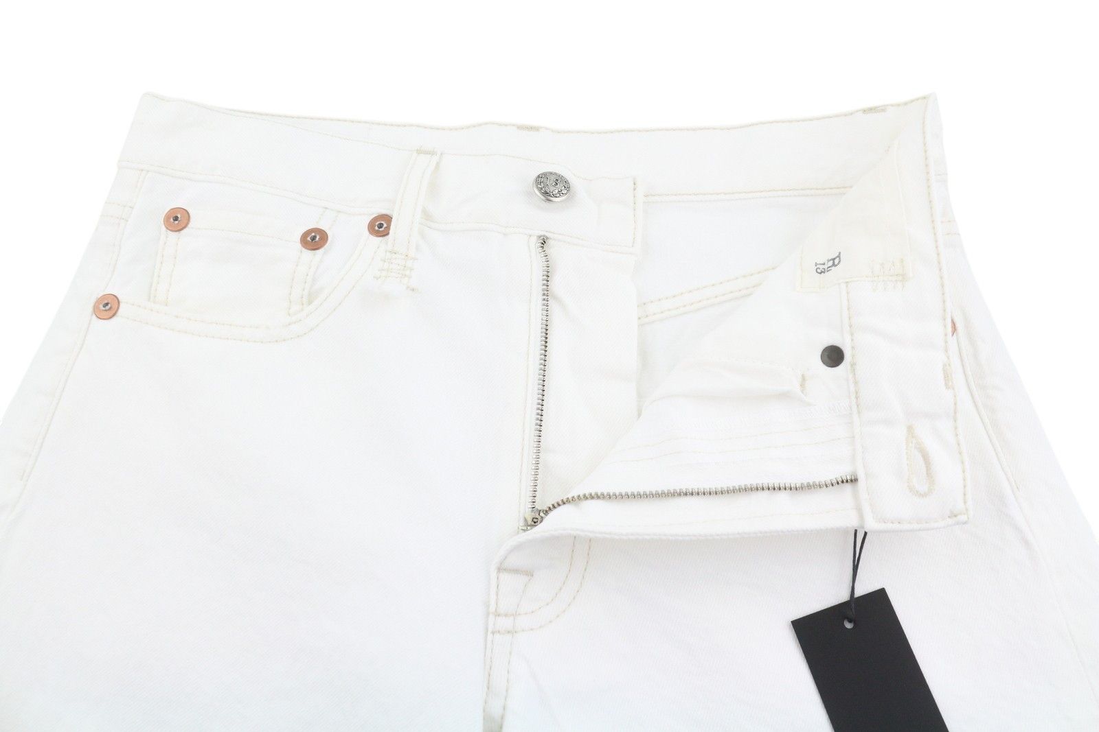 R13 BOYFRIEND 23 Aerin White Cropped Denim Jeans 89848 Size 23" - 5 Thumbnail