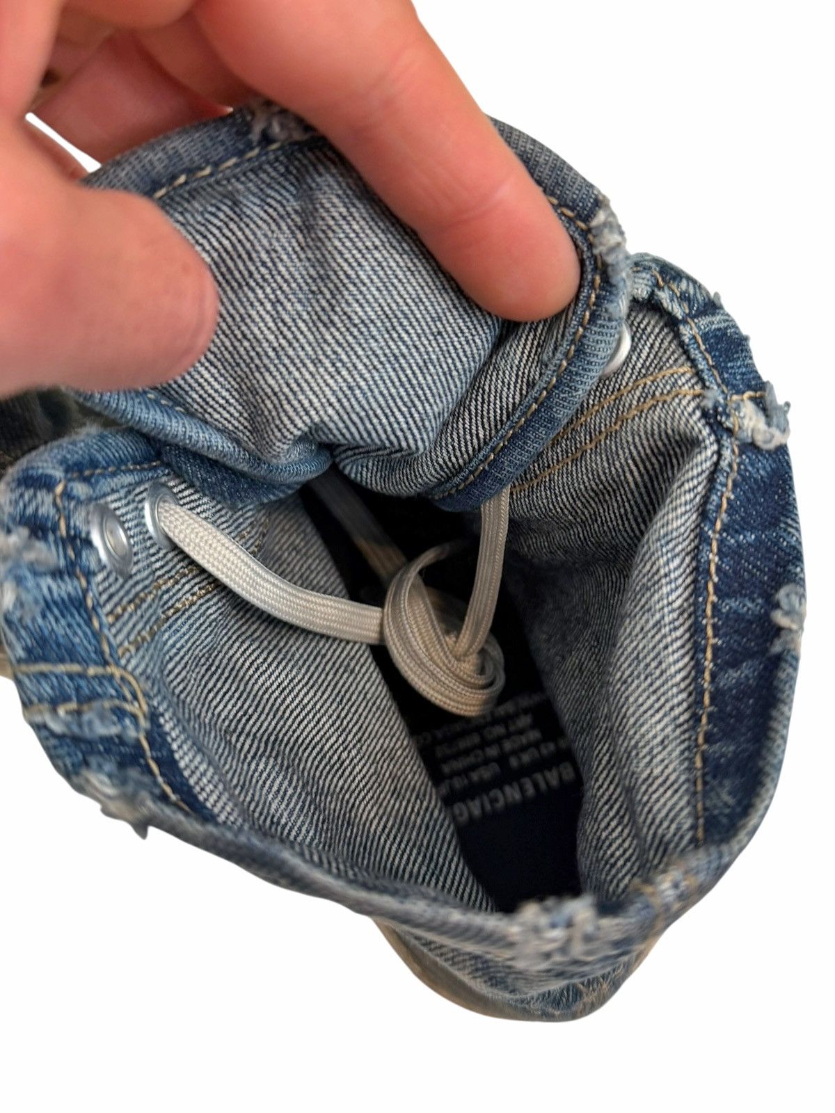 Balenciaga Denim Jeans Destroyed Blue Paris High Sneaker Size US 10 / EU 43 - 4 Thumbnail