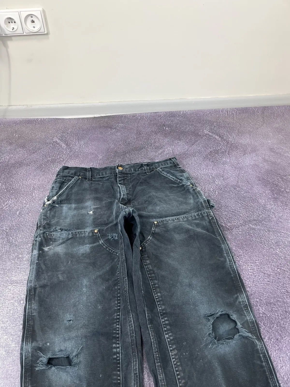 Carhartt Vintage 90s Carhartt Double Knee Faded Work Baggy Pants Size US 33 - 5 Thumbnail