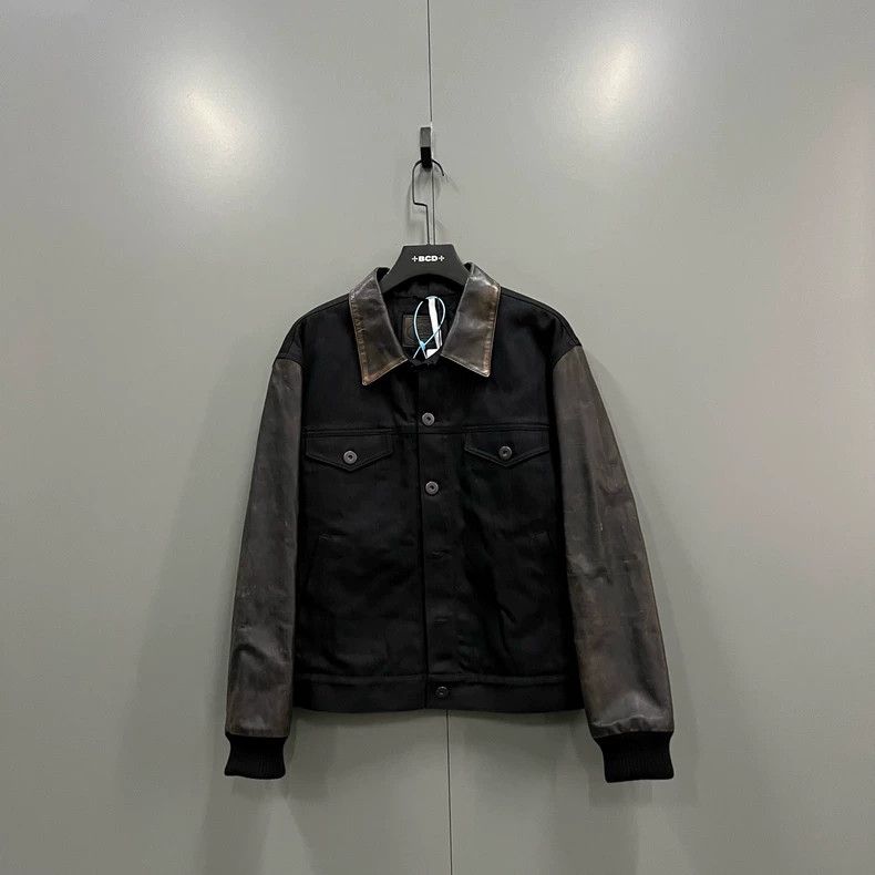 Prada PRADA Color Block Leather Lapel Jacket- DMC Size US L / EU 52-54 / 3 - 1 Thumbnail