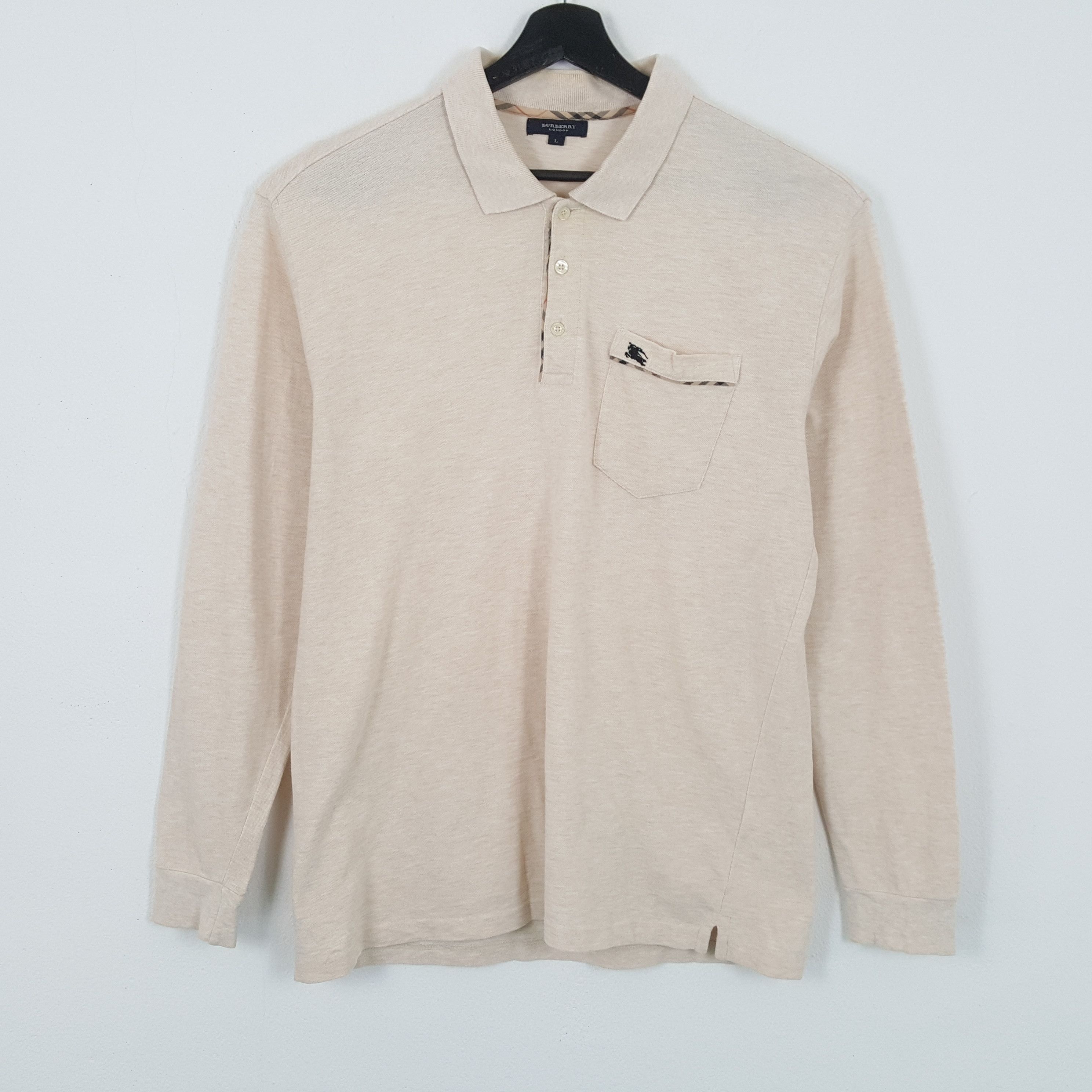 Burberry × Vintage BURBERRY LONDON Pocket Design Casual Custom Art Polos Size US L / EU 52-54 / 3 - 3 Thumbnail