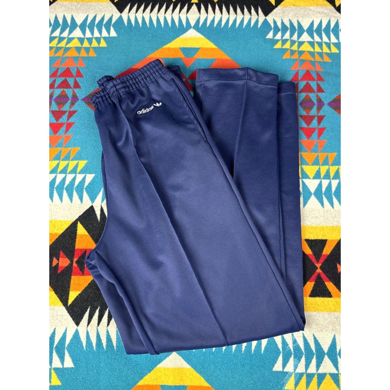 Adidas VINTAGE Adidas Tracksuit Jacket & Pants Men L Taiwan Navy Blue Set Includes Jacket Size 42R - 4 Thumbnail