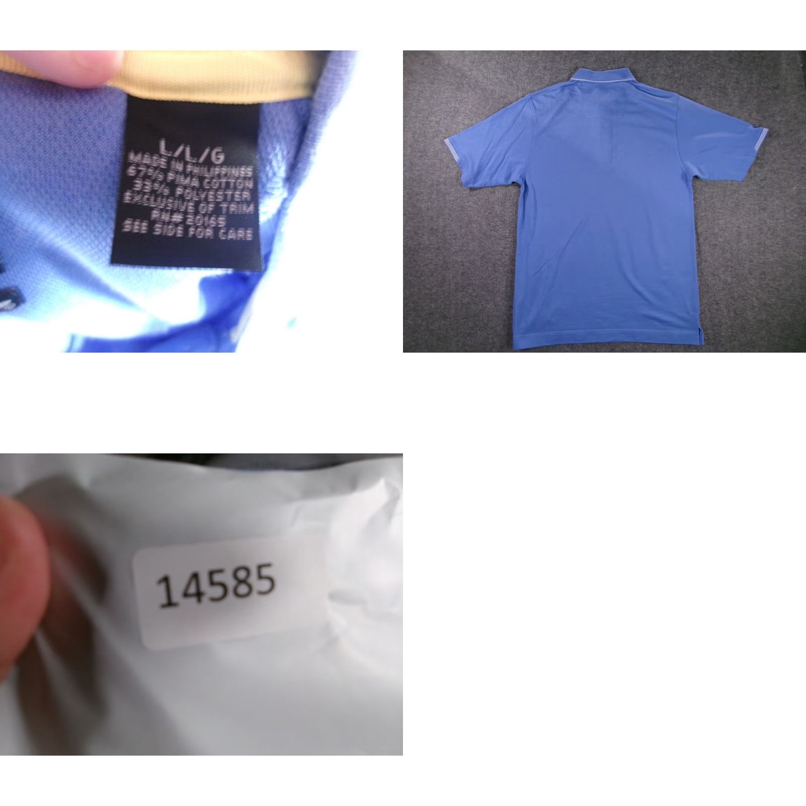 Vintage Page & Tuttle Performance Golf Polo Shirt Men Large Blue Cool Swing Short Sleeve Moisture Wicking Size US L / EU 52-54 / 3 - 8 Thumbnail