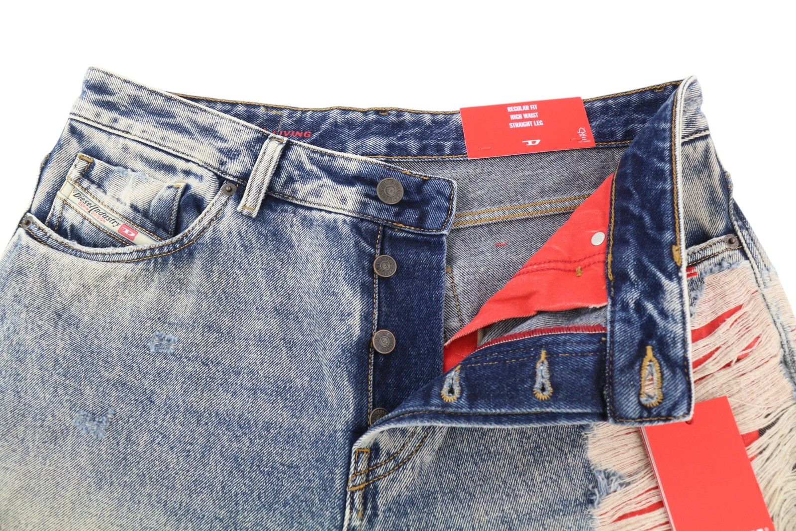 Diesel 1955 09E10 W34/L32 Blue Regular Straight Distress 85393 Size US 34 / EU 50 - 5 Thumbnail