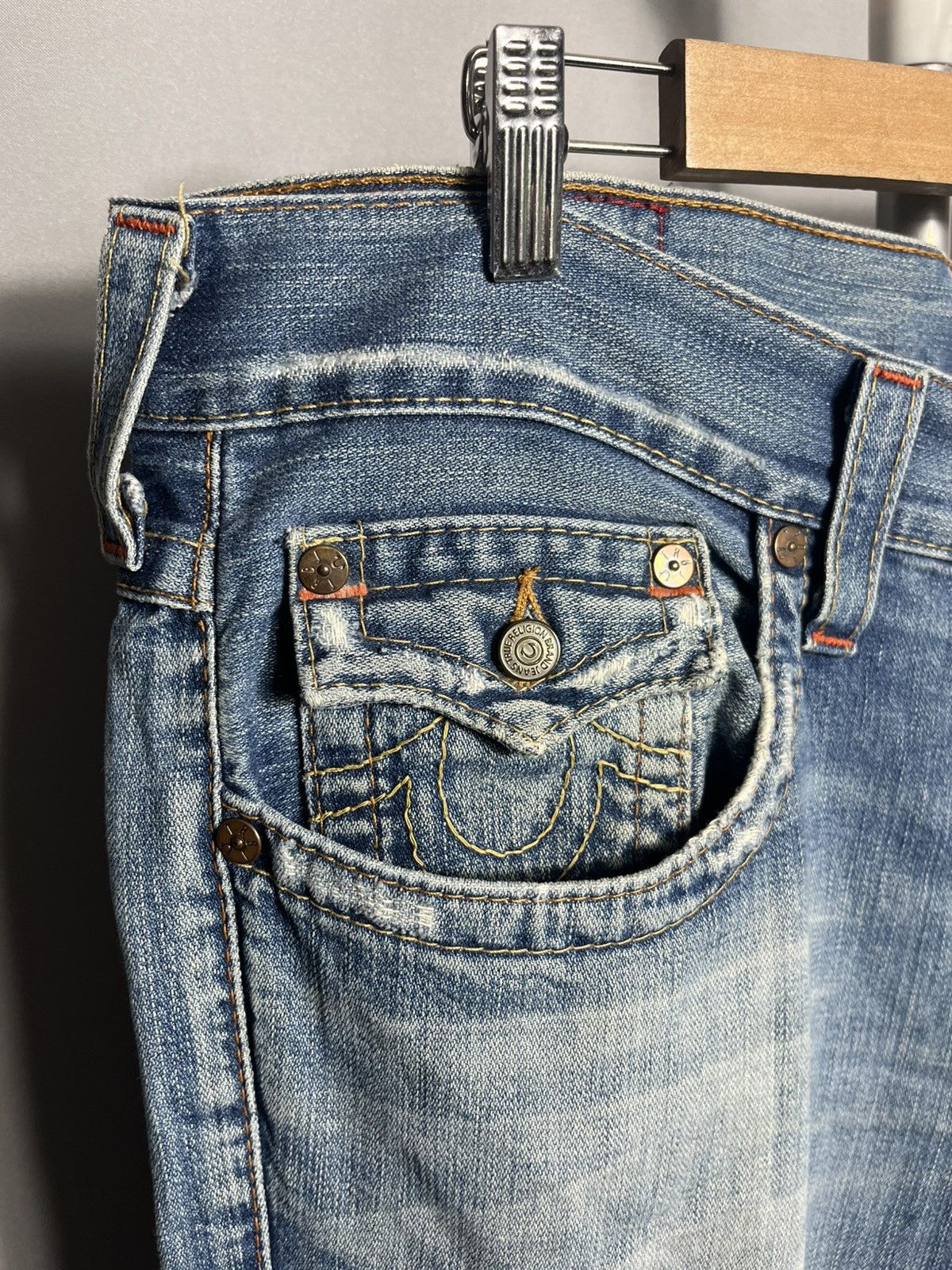 True Religion True Religion Joey Flare Distressed Jeans Denim Blue Size US 36 / EU 52 - 3 Thumbnail