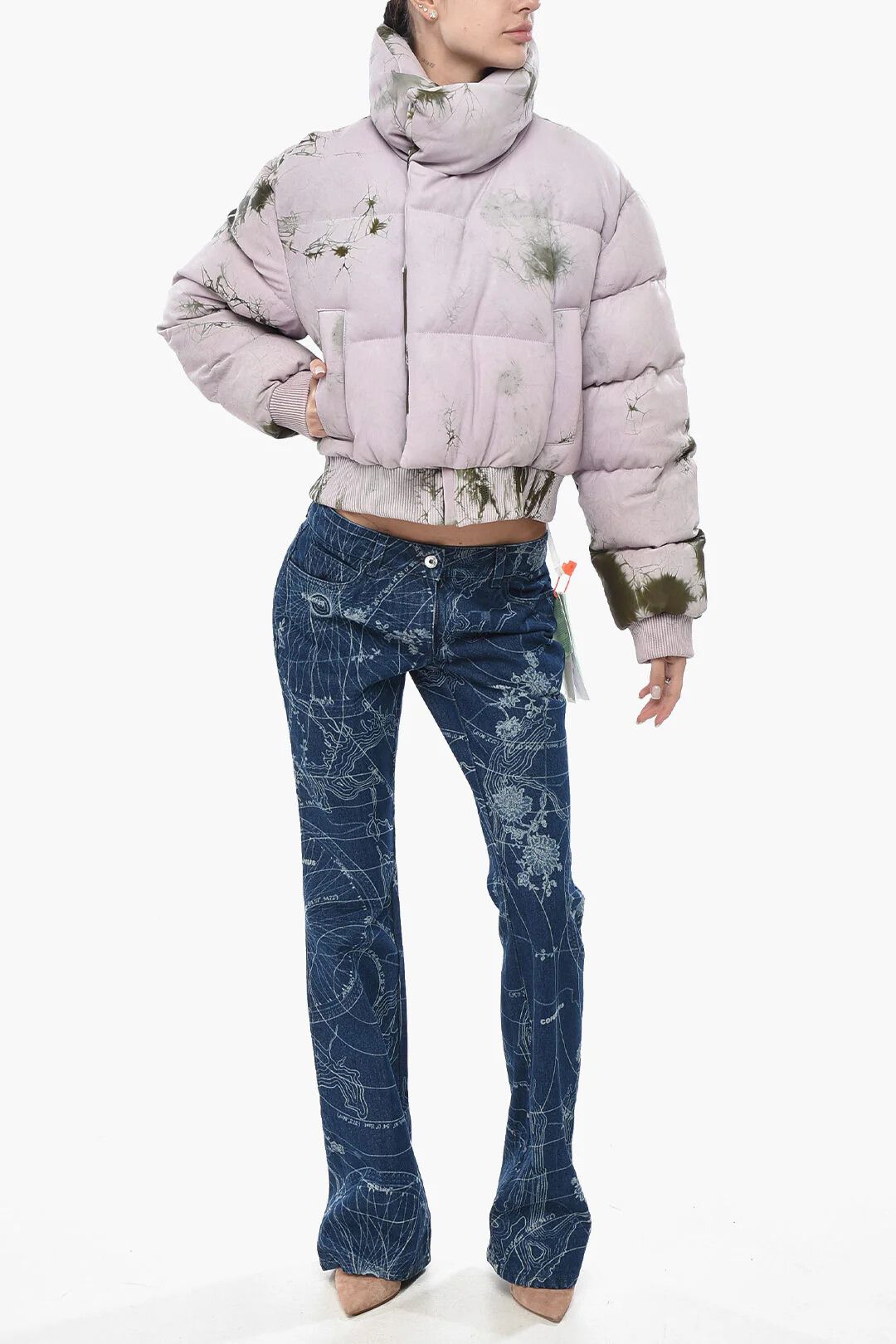 Off-White og1mm0426 Leather Padded Jacket in Pink Size S / US 4 / IT 40 - 4 Thumbnail