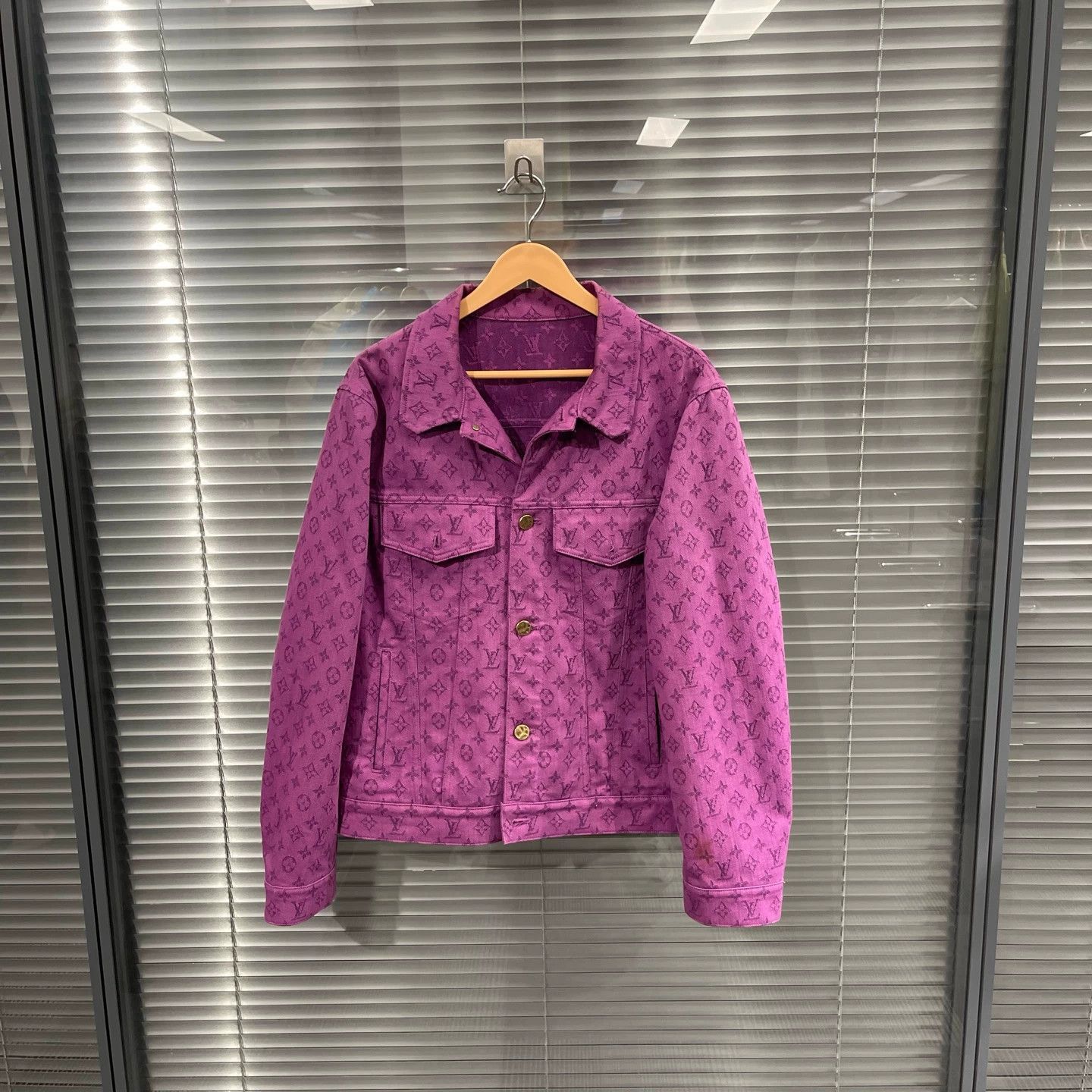 Louis Vuitton Purple Patterned Denim Jacket Size US M / EU 48-50 / 2 - 1 Thumbnail