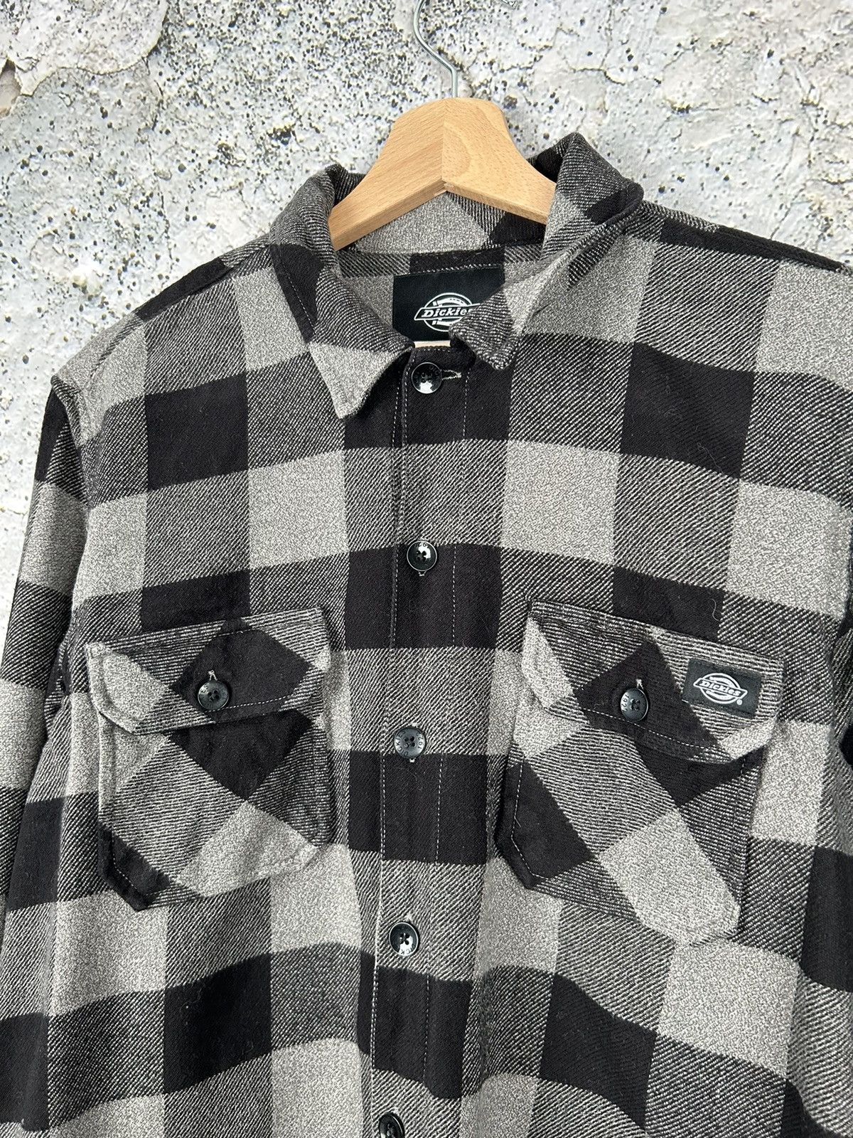 Dickies Dickies Checked Overshirt Black Grey Skateboards Streetwear Size US L / EU 52-54 / 3 - 3 Thumbnail