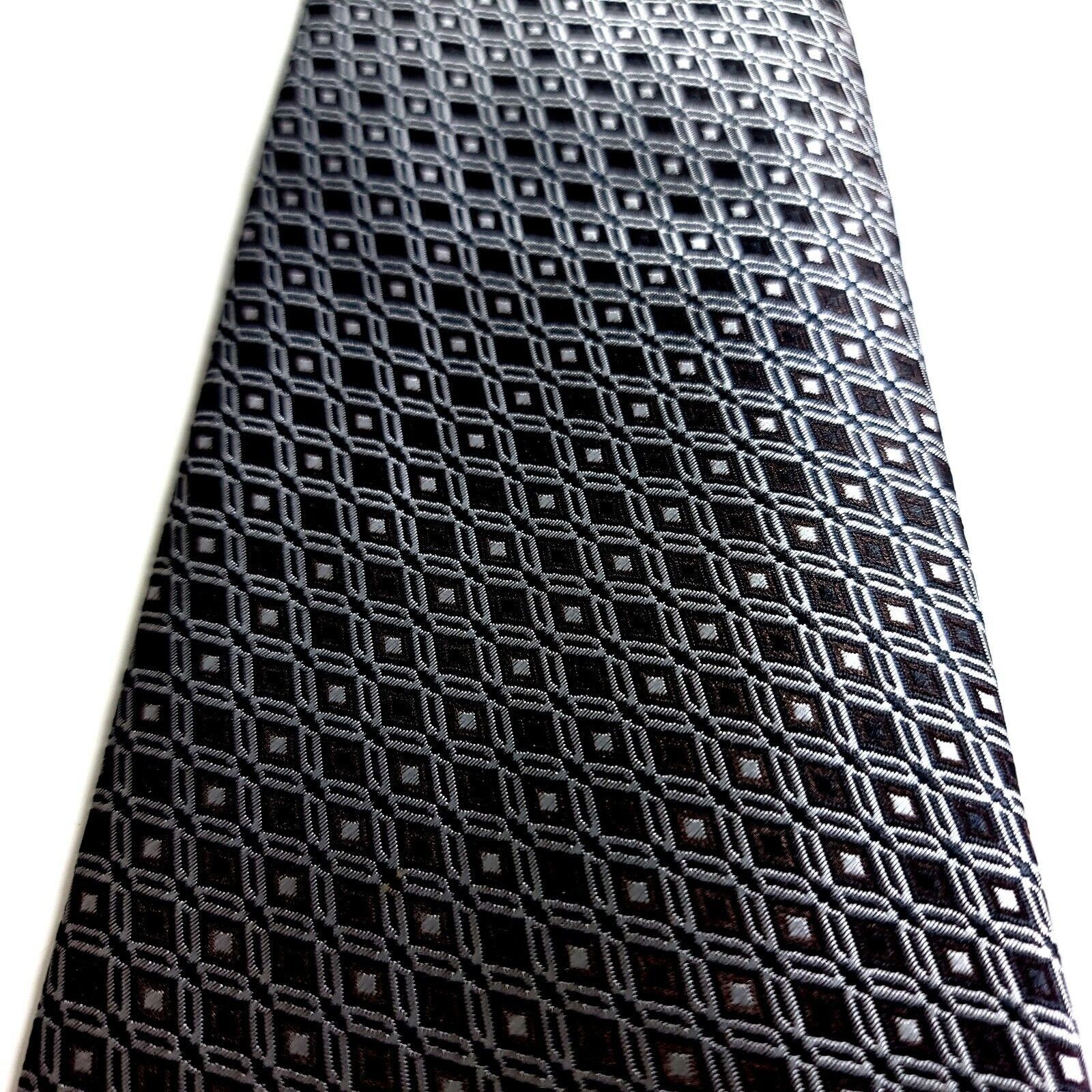 Van Heusen Van Heusen Polyester Woven Black Silver Brown Geometric Wide Size ONE SIZE - 2 Thumbnail