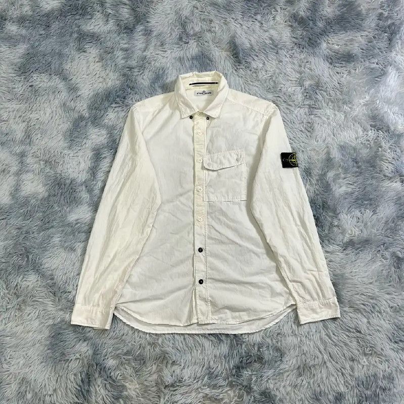 Stone Island Stone Island White Long Sleeve Shirt for Men 0089 Size US L / EU 52-54 / 3 - 1 Thumbnail