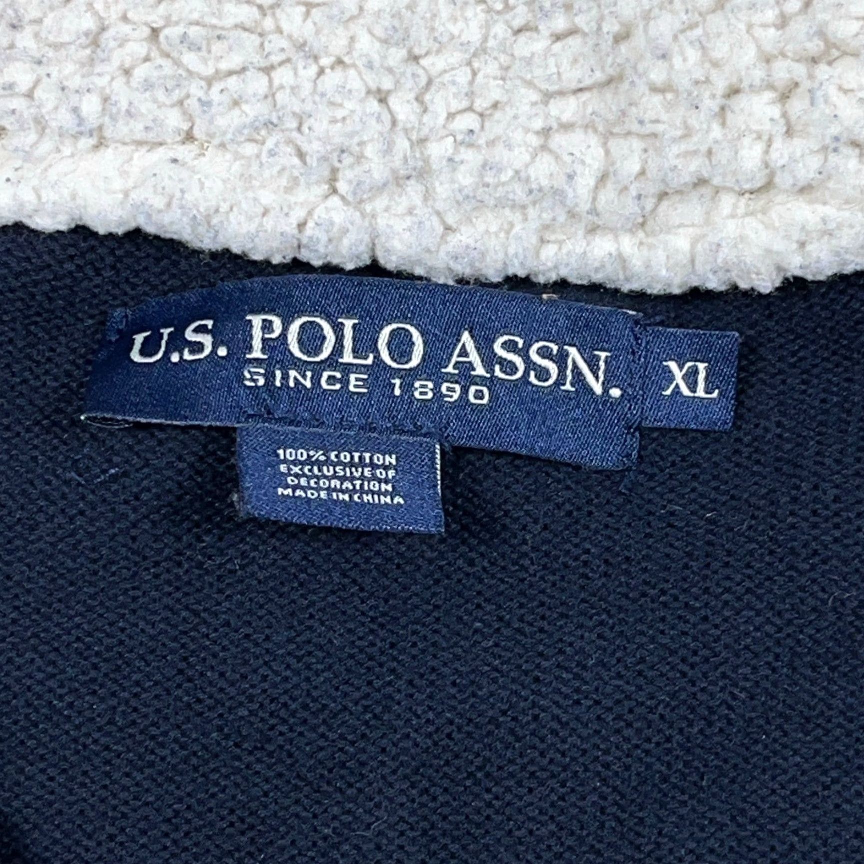 Vintage US Polo Assn Sweater Men XL Navy Blue Pullover Cable Knit Grandpa Quarter Zip Size US XL / EU 56 / 4 - 5 Thumbnail