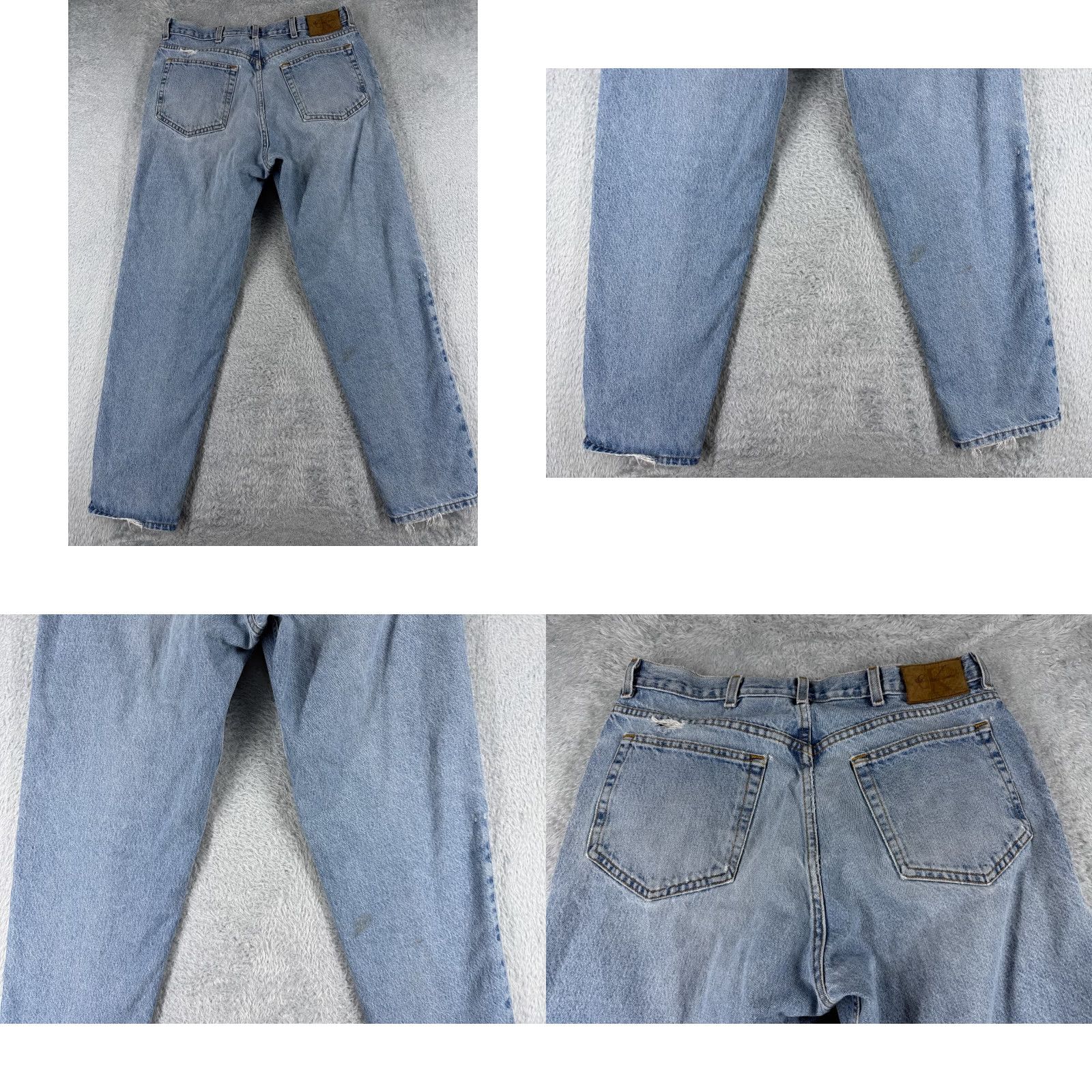 Calvin Klein VINTAGE Calvin Klein Jeans Men 36 Blue Denim Straight Fit Regular 5-Pocket Cotton Pants Blue 33x31 Filth? Size US 36 / EU 52 - 9 Thumbnail
