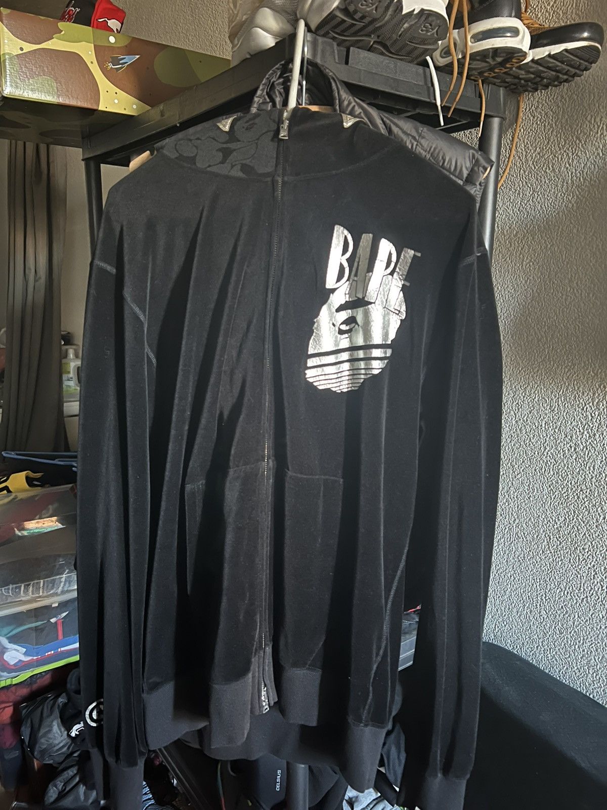 Bape Bape Velour Shark full zip hoodie 2015 Size US XXL / EU 58 / 5 - 1 Thumbnail