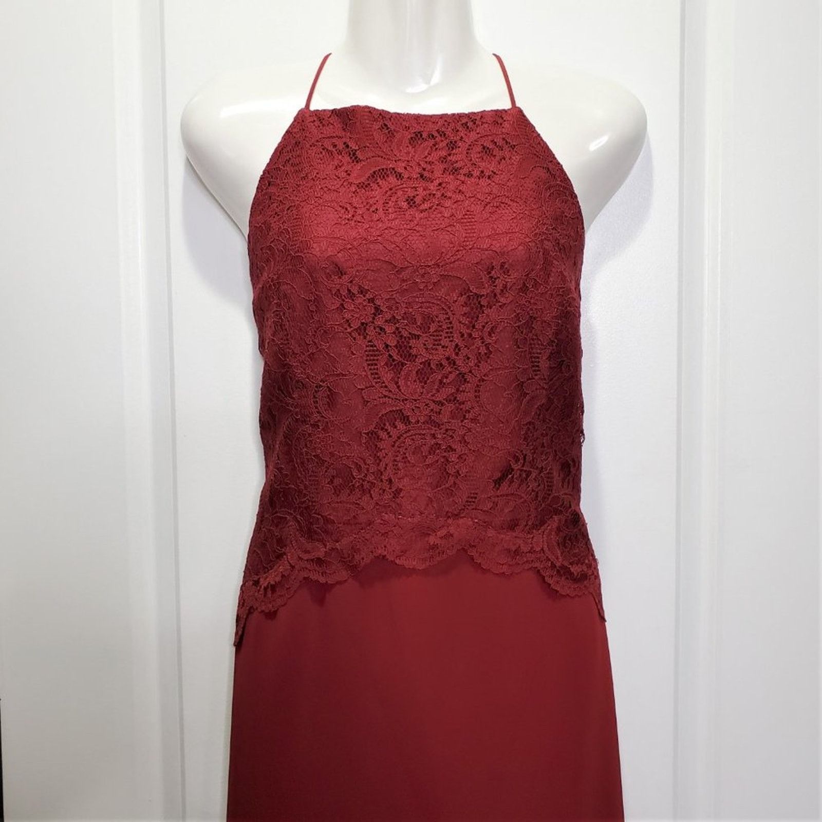 After Six After Six Lace Bodice Matte Chiffon Bridesmaid Formal Dress Size XL / US 12-14 / IT 48-50 - 3 Thumbnail
